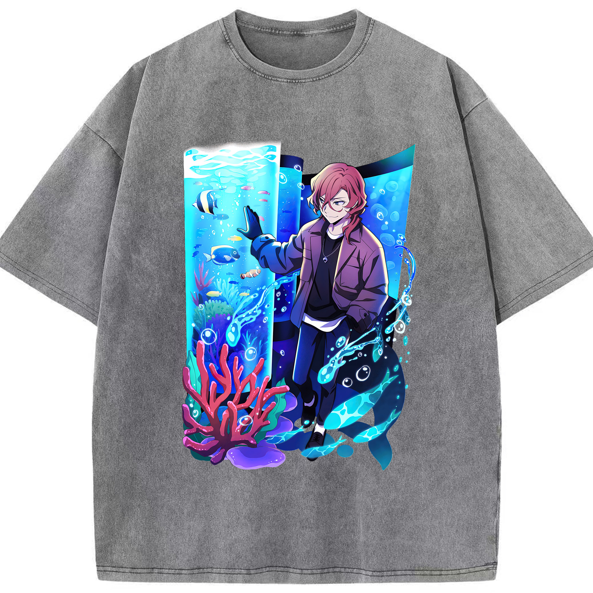 （画像用） 文豪ストレイドッグス Bungo Stray Dogs 綿100% ヴィンテージ風 半袖Tシャツ（フロントプリント）