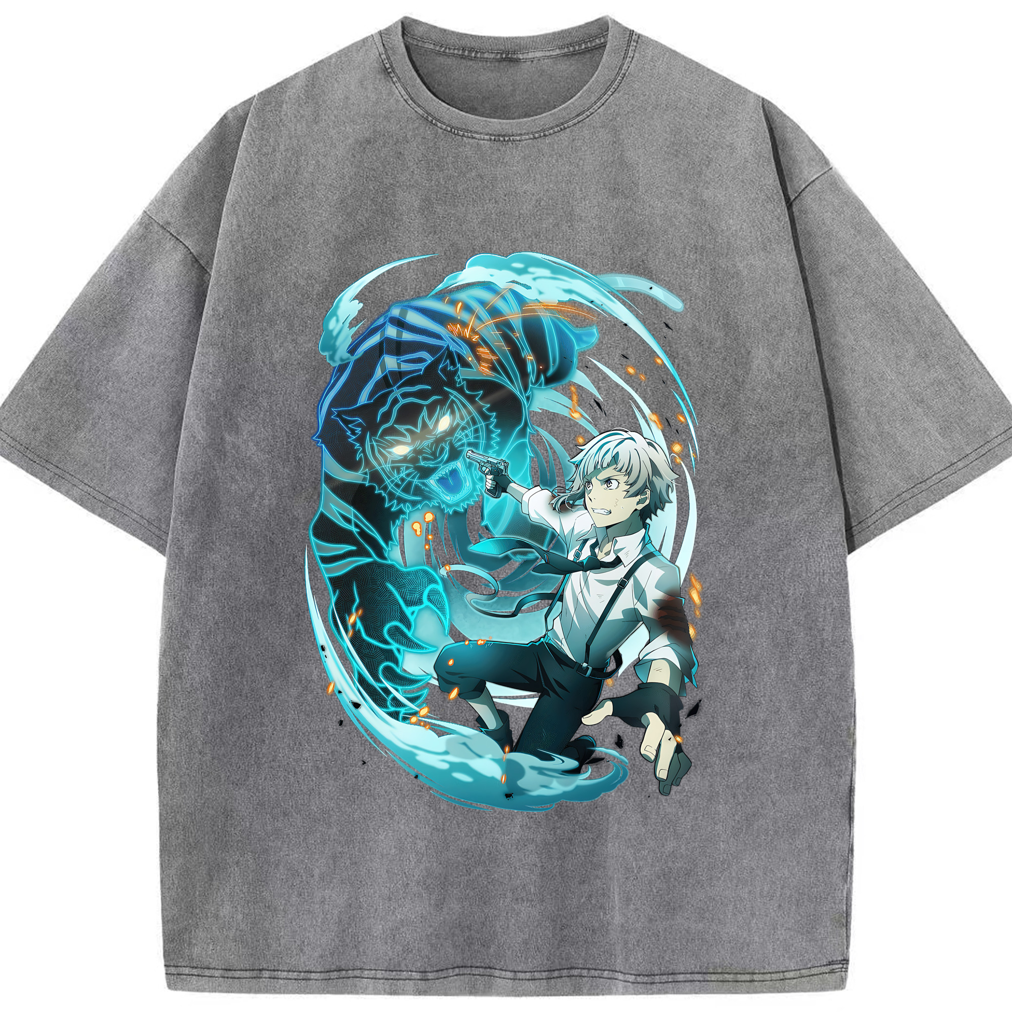 （画像用） 文豪ストレイドッグス Bungo Stray Dogs 綿100% ヴィンテージ風 半袖Tシャツ（フロントプリント）