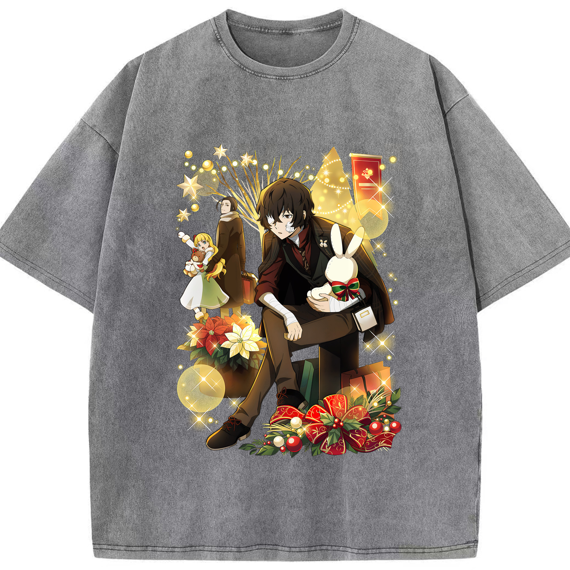 （画像用） 文豪ストレイドッグス Bungo Stray Dogs 綿100% ヴィンテージ風 半袖Tシャツ（フロントプリント）