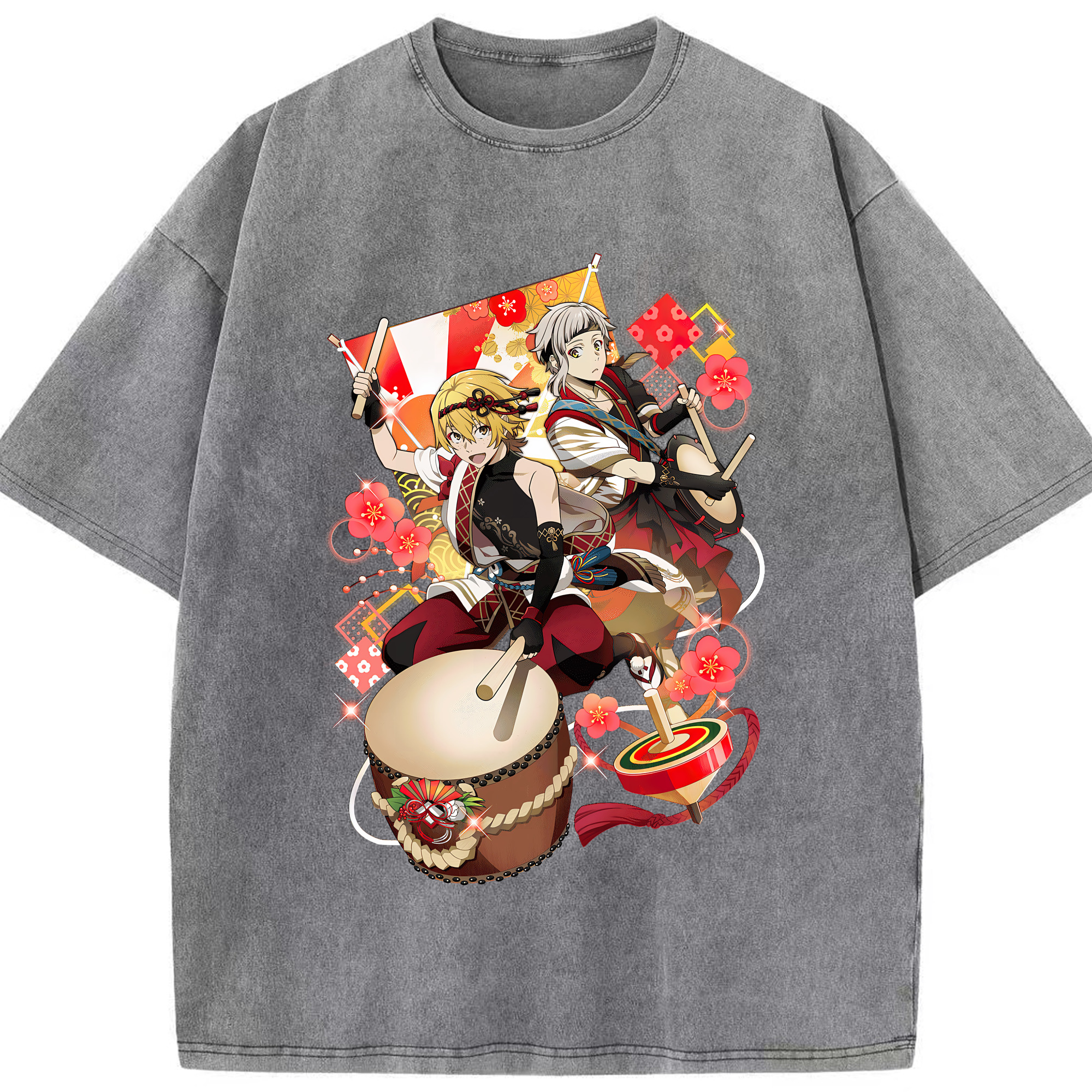 （画像用） 文豪ストレイドッグス Bungo Stray Dogs 綿100% ヴィンテージ風 半袖Tシャツ（フロントプリント）