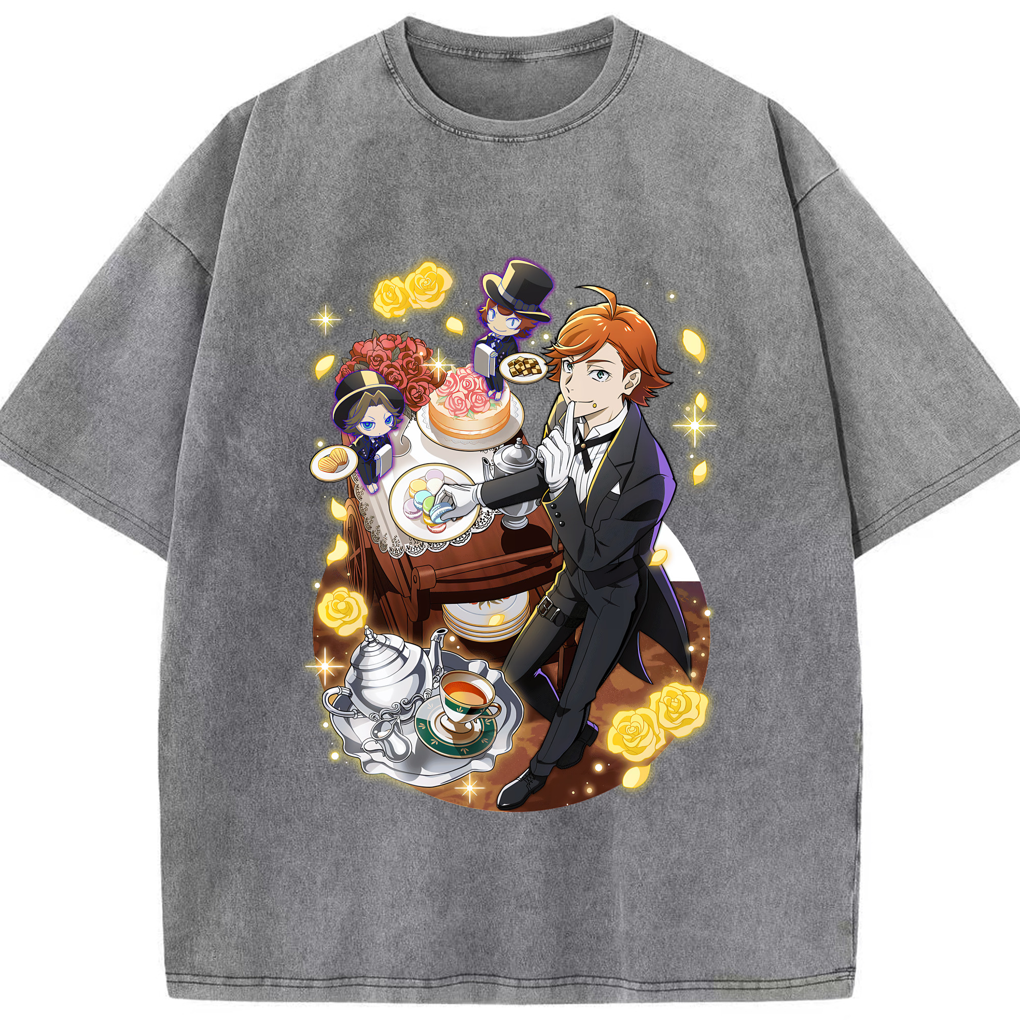 （画像用） 文豪ストレイドッグス Bungo Stray Dogs 綿100% ヴィンテージ風 半袖Tシャツ（フロントプリント）