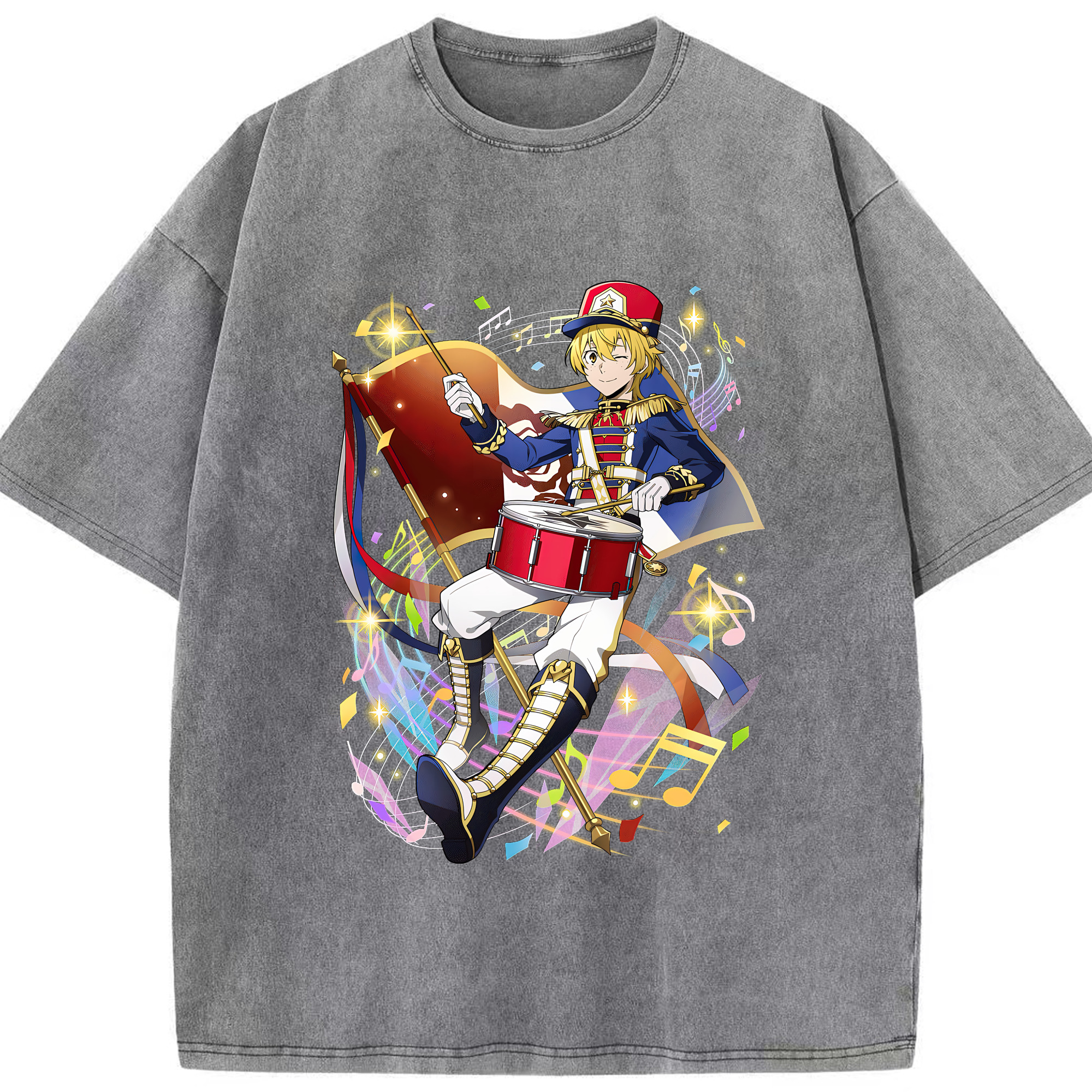 （画像用） 文豪ストレイドッグス Bungo Stray Dogs 綿100% ヴィンテージ風 半袖Tシャツ（フロントプリント）