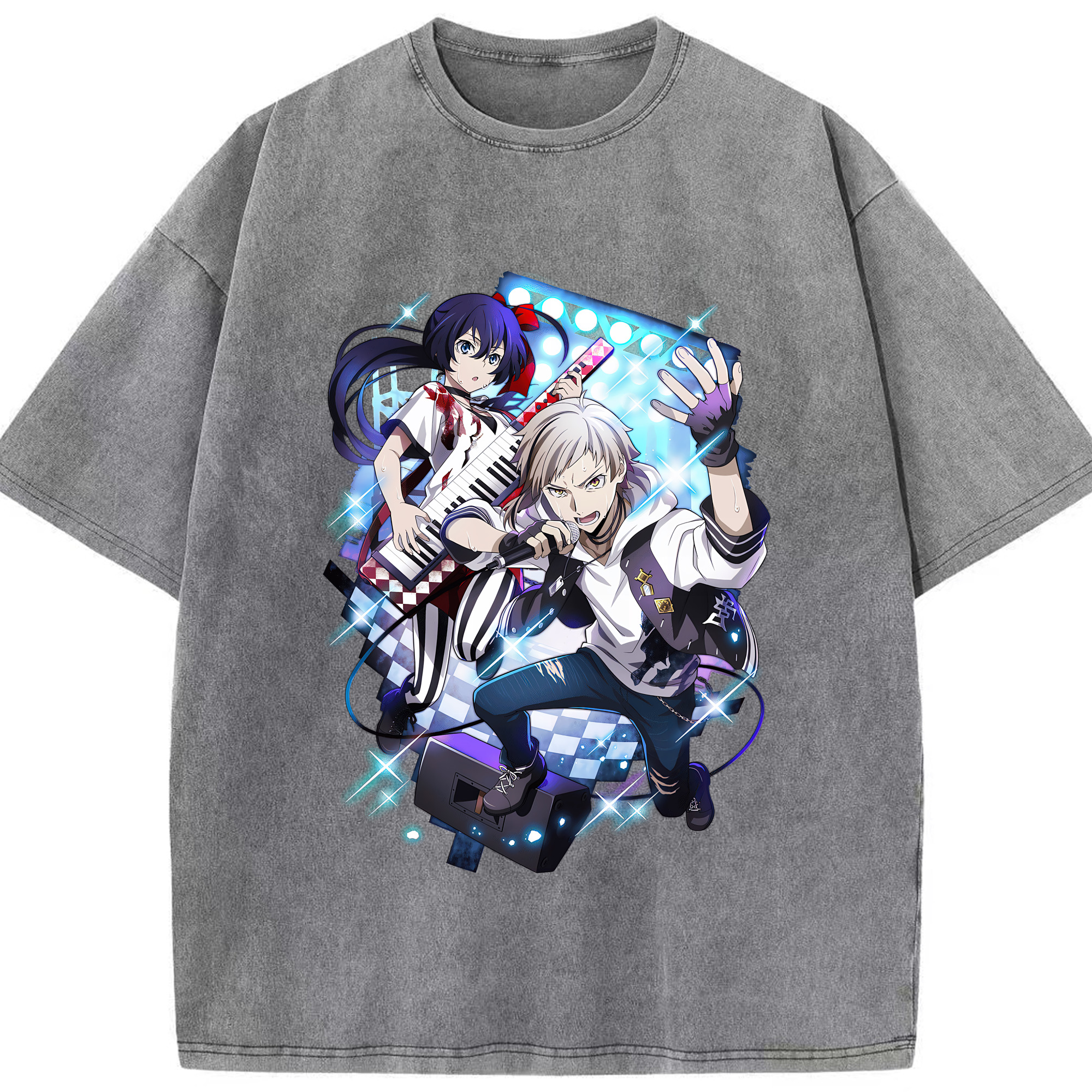 （画像用） 文豪ストレイドッグス Bungo Stray Dogs 綿100% ヴィンテージ風 半袖Tシャツ（フロントプリント）