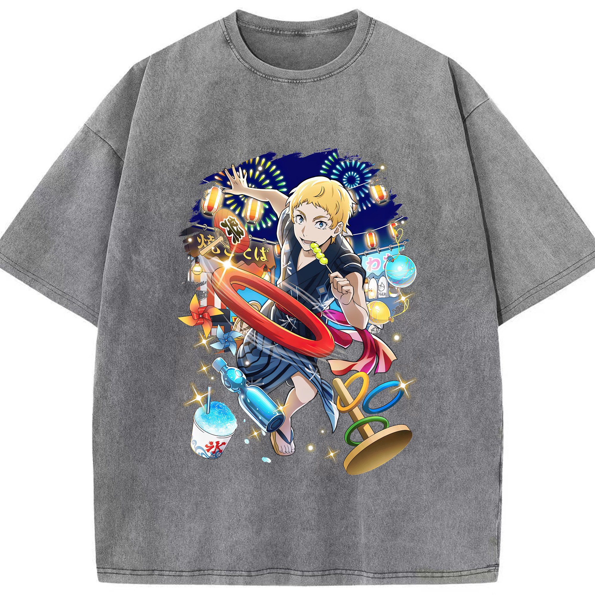 （画像用） 文豪ストレイドッグス Bungo Stray Dogs 綿100% ヴィンテージ風 半袖Tシャツ（フロントプリント）