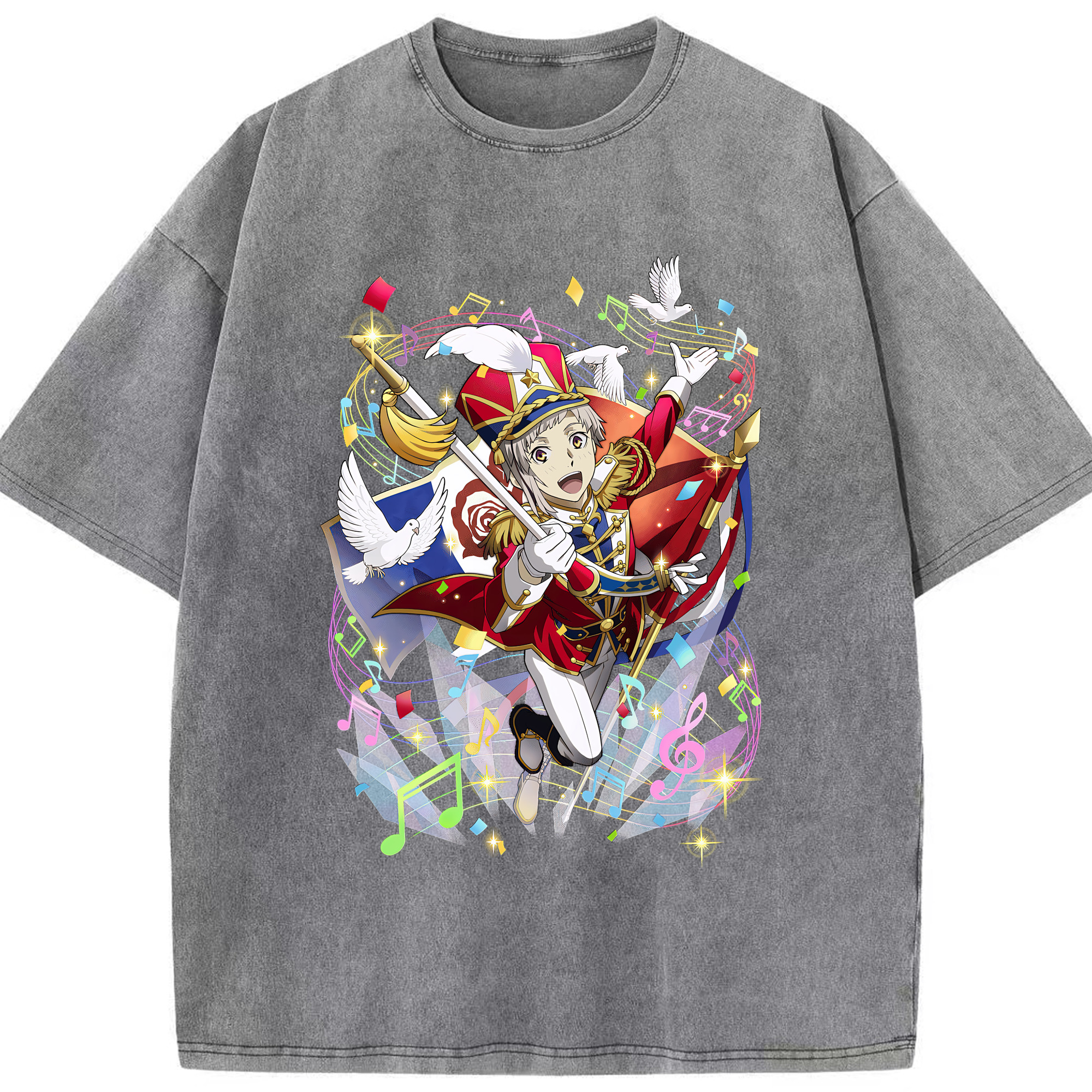 （画像用） 文豪ストレイドッグス Bungo Stray Dogs 綿100% ヴィンテージ風 半袖Tシャツ（フロントプリント）