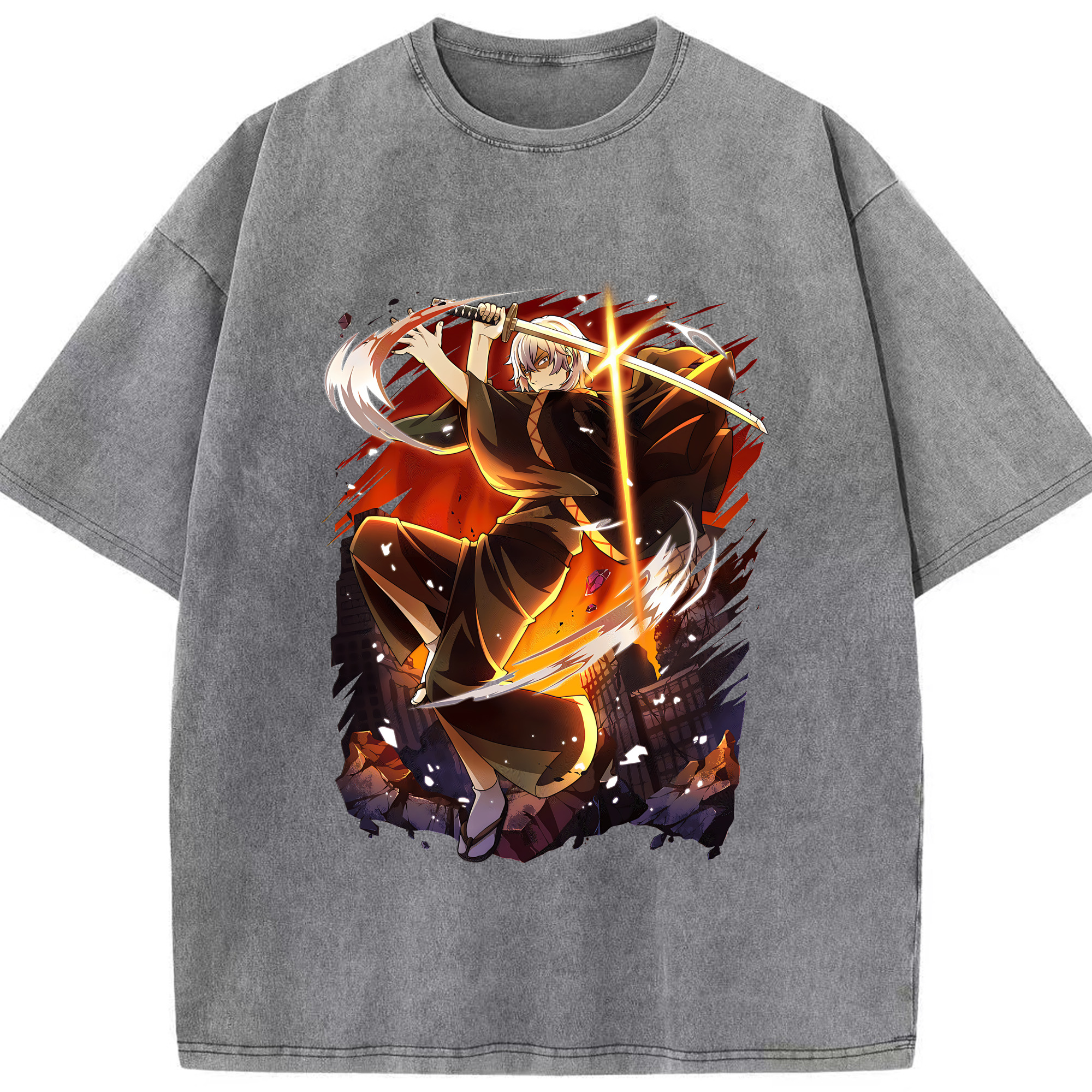 （画像用） 文豪ストレイドッグス Bungo Stray Dogs 綿100% ヴィンテージ風 半袖Tシャツ（フロントプリント）