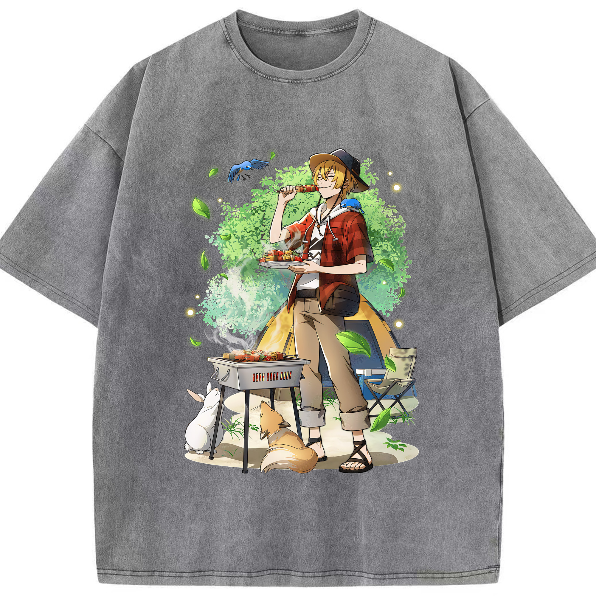 （画像用） 文豪ストレイドッグス Bungo Stray Dogs 綿100% ヴィンテージ風 半袖Tシャツ（フロントプリント）