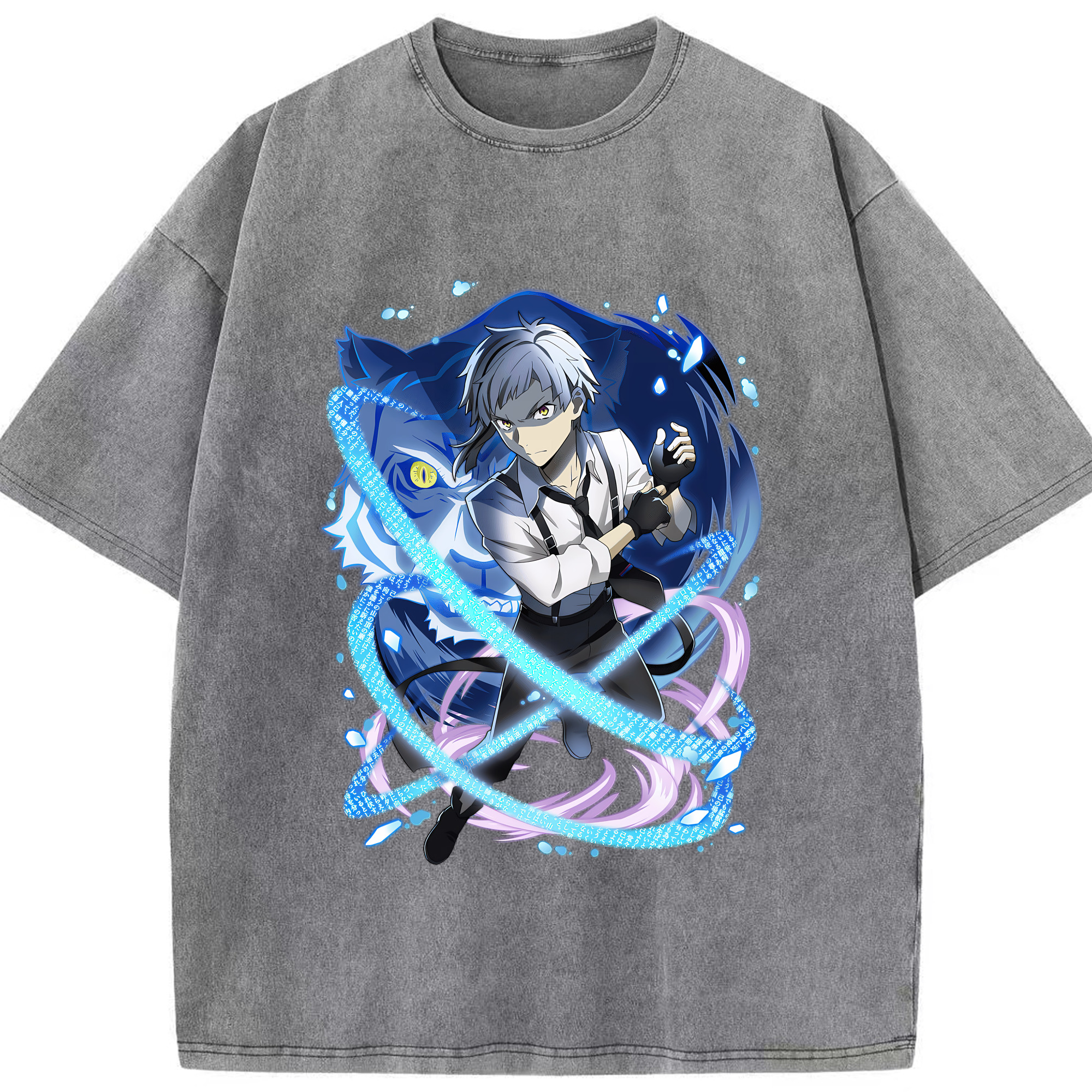 （画像用） 文豪ストレイドッグス Bungo Stray Dogs 綿100% ヴィンテージ風 半袖Tシャツ（フロントプリント）