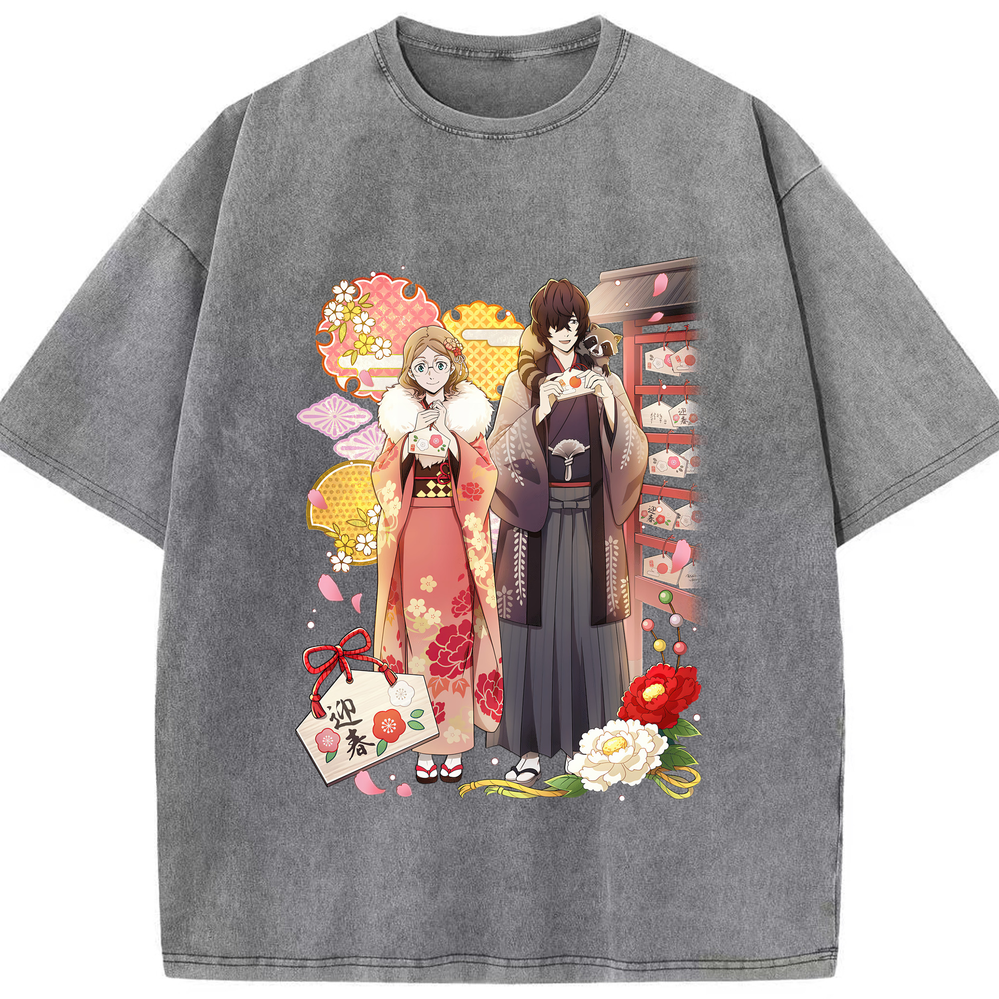 （画像用） 文豪ストレイドッグス Bungo Stray Dogs 綿100% ヴィンテージ風 半袖Tシャツ（フロントプリント）