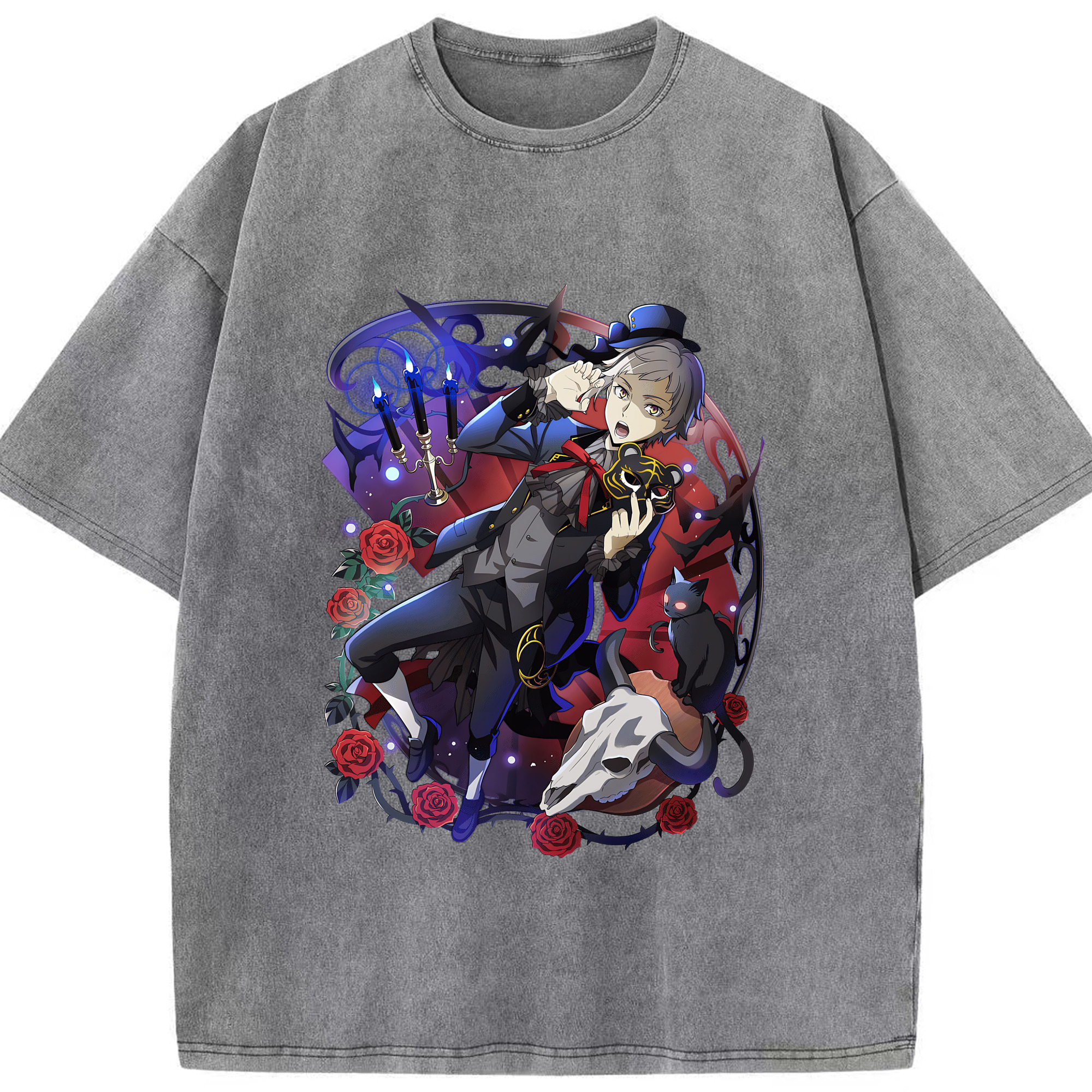 （画像用） 文豪ストレイドッグス Bungo Stray Dogs 綿100% ヴィンテージ風 半袖Tシャツ（フロントプリント）