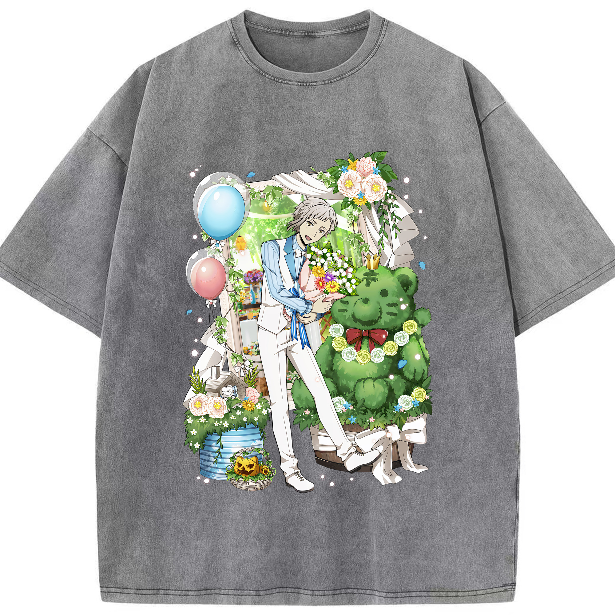 （画像用） 文豪ストレイドッグス Bungo Stray Dogs 綿100% ヴィンテージ風 半袖Tシャツ（フロントプリント）