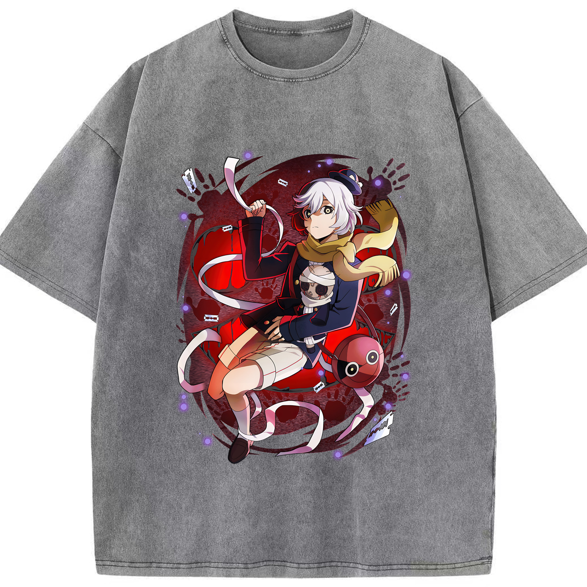 （画像用） 文豪ストレイドッグス Bungo Stray Dogs 綿100% ヴィンテージ風 半袖Tシャツ（フロントプリント）