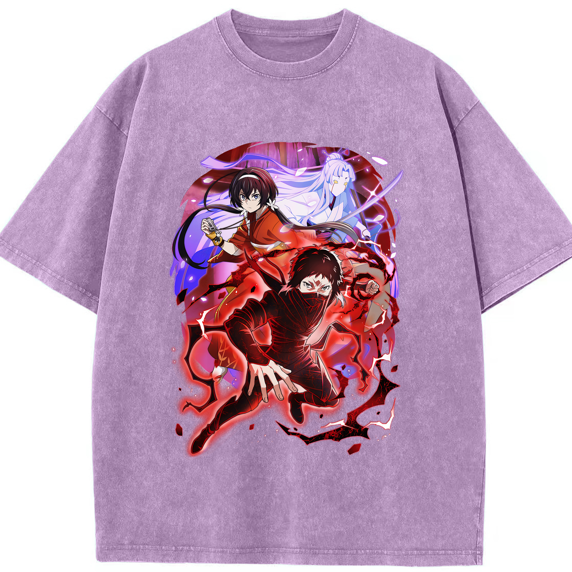 （画像用） 文豪ストレイドッグス Bungo Stray Dogs 綿100% ヴィンテージ風 半袖Tシャツ（フロントプリント）