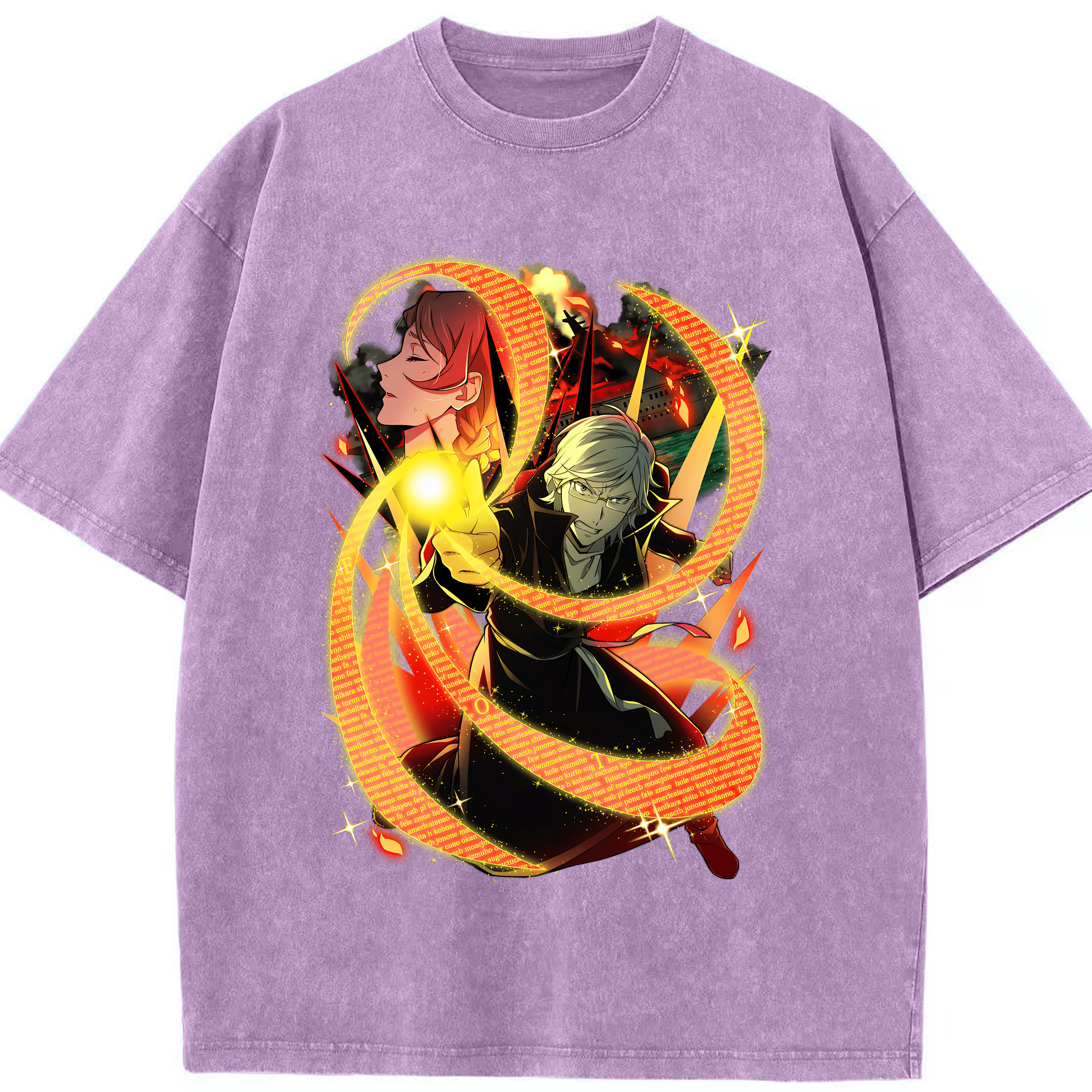 （画像用） 文豪ストレイドッグス Bungo Stray Dogs 綿100% ヴィンテージ風 半袖Tシャツ（フロントプリント）