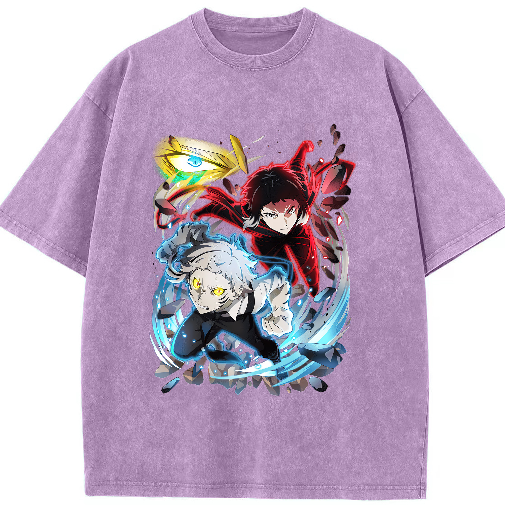 （画像用） 文豪ストレイドッグス Bungo Stray Dogs 綿100% ヴィンテージ風 半袖Tシャツ（フロントプリント）