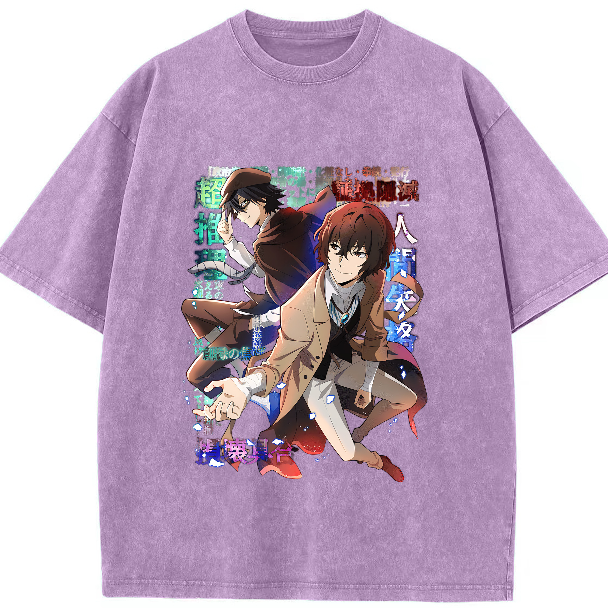 （画像用） 文豪ストレイドッグス Bungo Stray Dogs 綿100% ヴィンテージ風 半袖Tシャツ（フロントプリント）