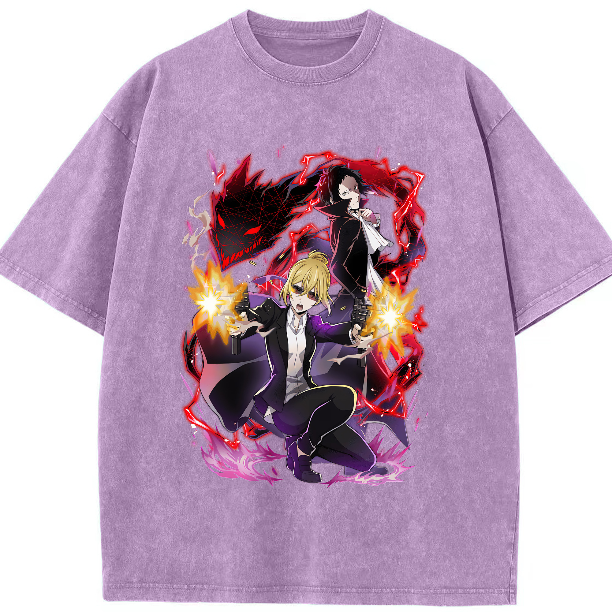 （画像用） 文豪ストレイドッグス Bungo Stray Dogs 綿100% ヴィンテージ風 半袖Tシャツ（フロントプリント）
