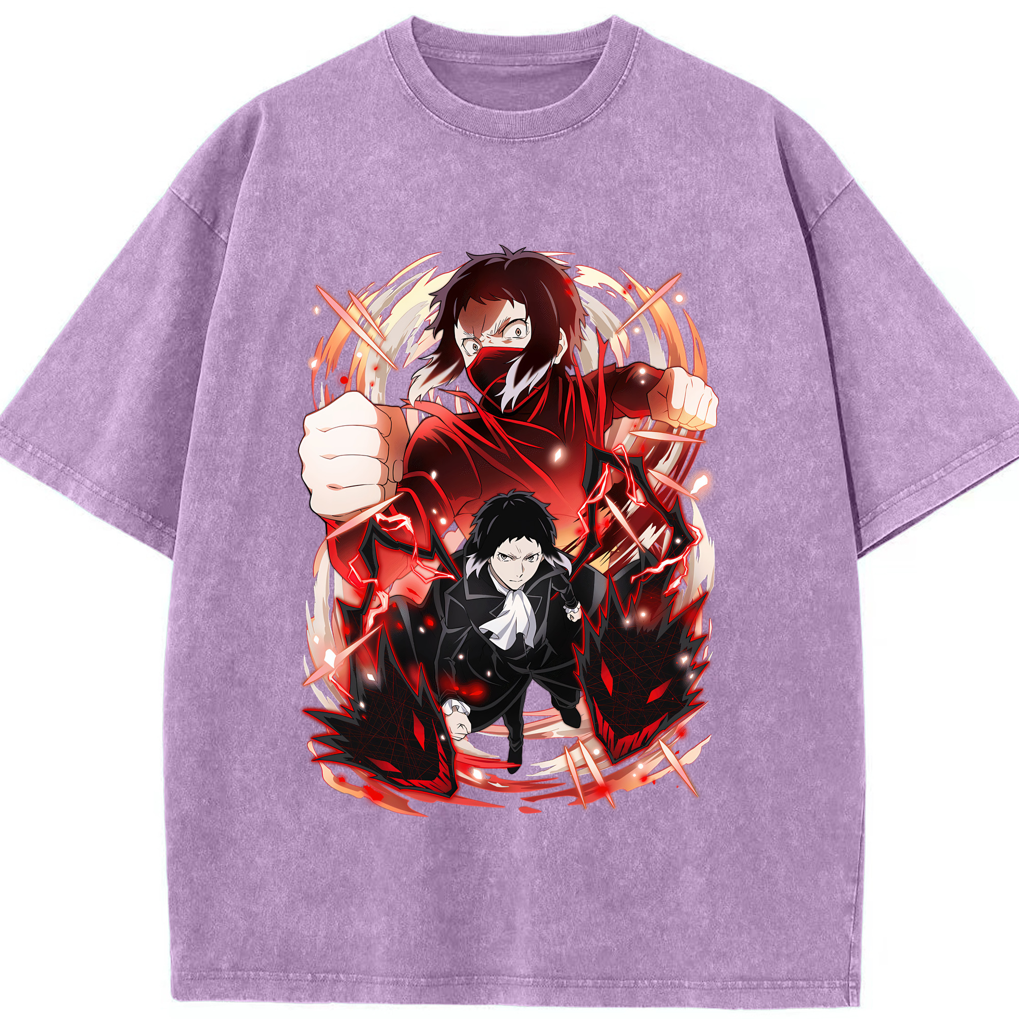 （画像用） 文豪ストレイドッグス Bungo Stray Dogs 綿100% ヴィンテージ風 半袖Tシャツ（フロントプリント）