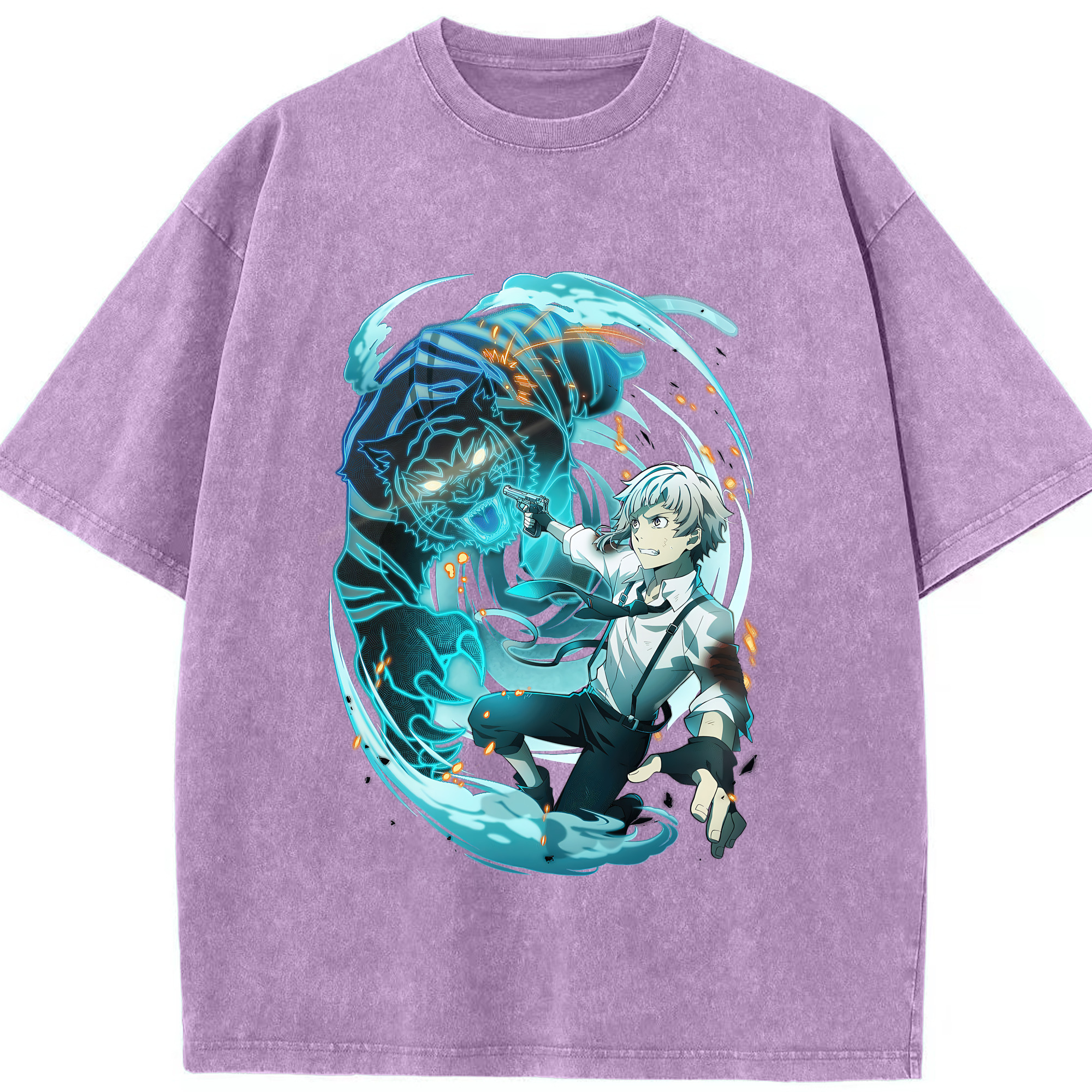 （画像用） 文豪ストレイドッグス Bungo Stray Dogs 綿100% ヴィンテージ風 半袖Tシャツ（フロントプリント）