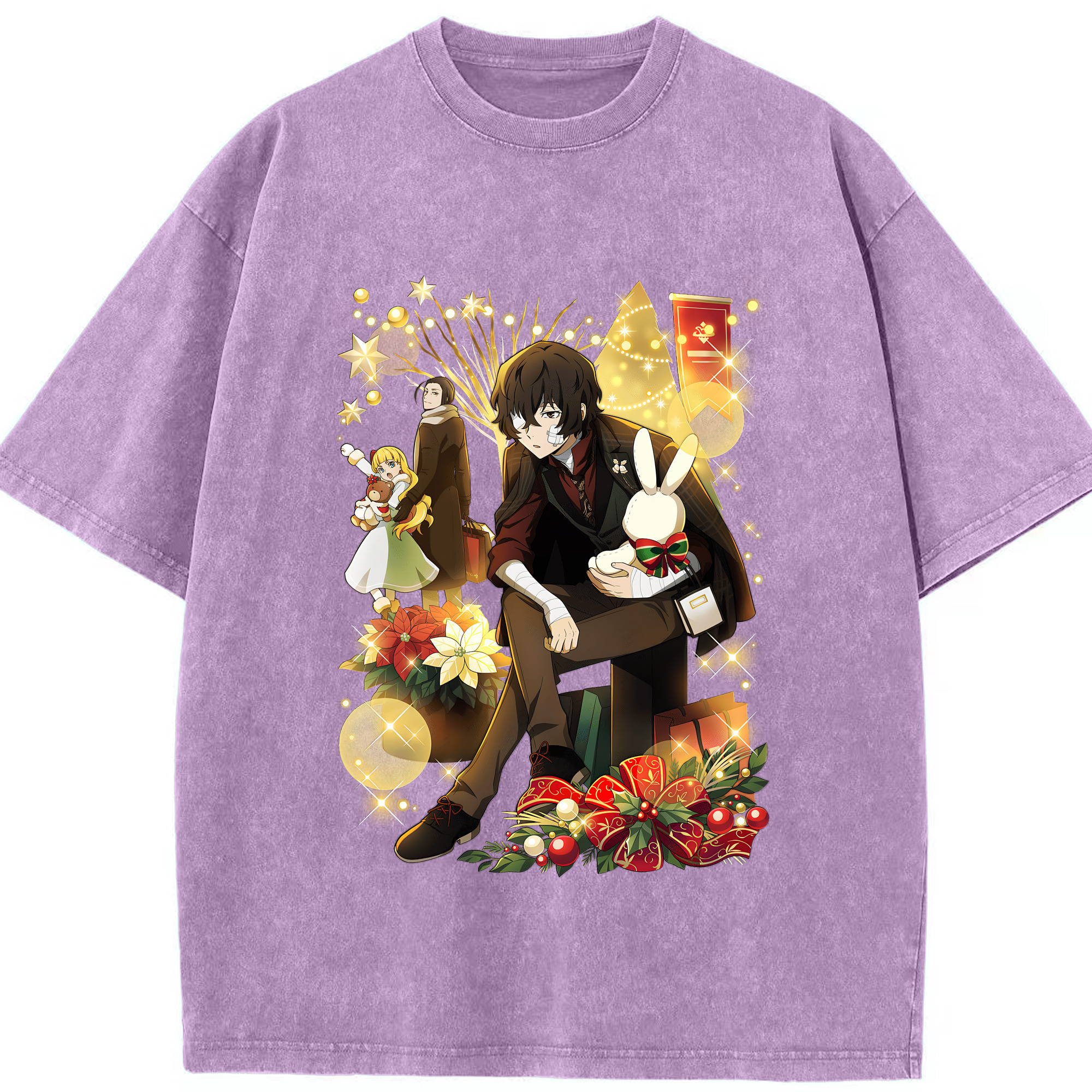 （画像用） 文豪ストレイドッグス Bungo Stray Dogs 綿100% ヴィンテージ風 半袖Tシャツ（フロントプリント）