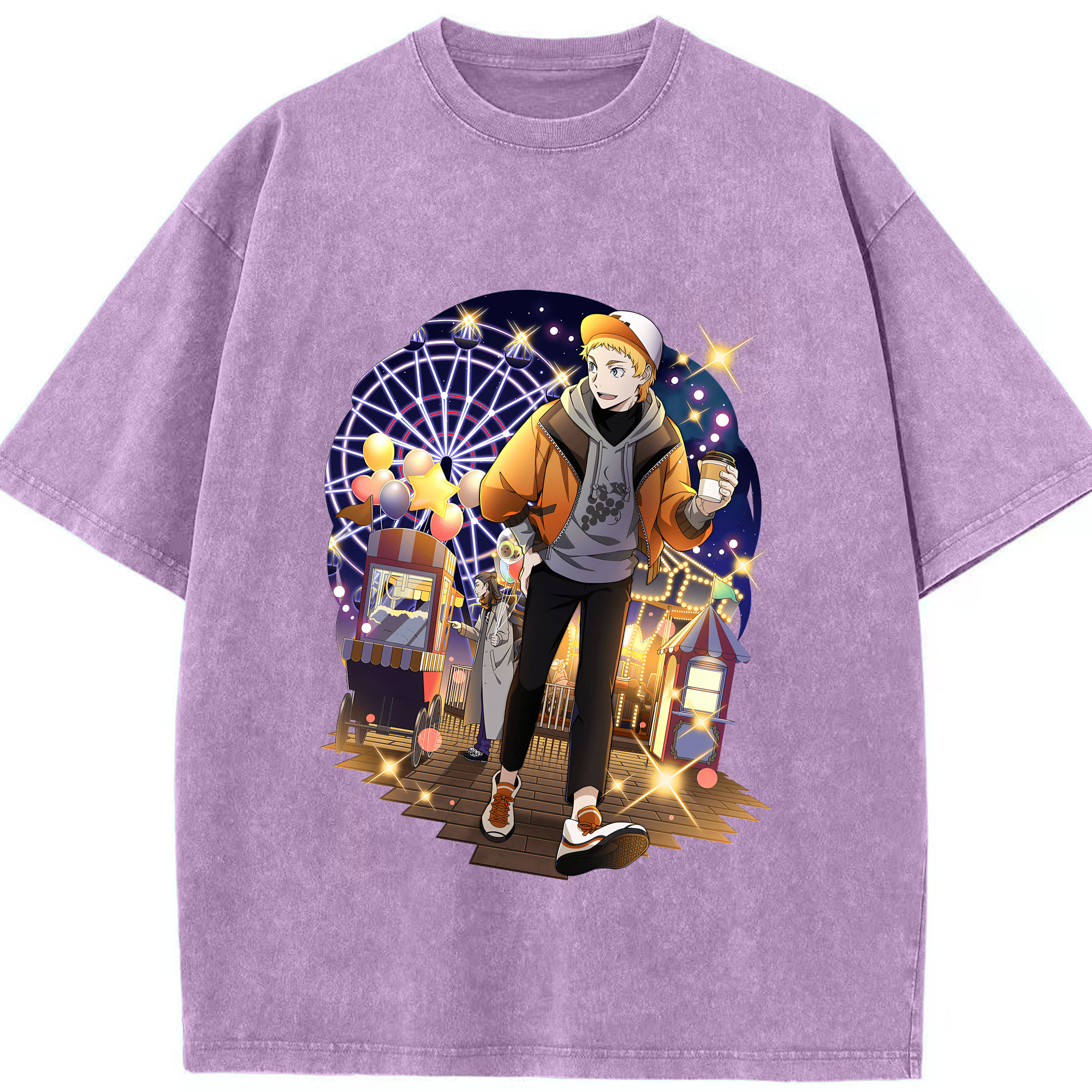 （画像用） 文豪ストレイドッグス Bungo Stray Dogs 綿100% ヴィンテージ風 半袖Tシャツ（フロントプリント）