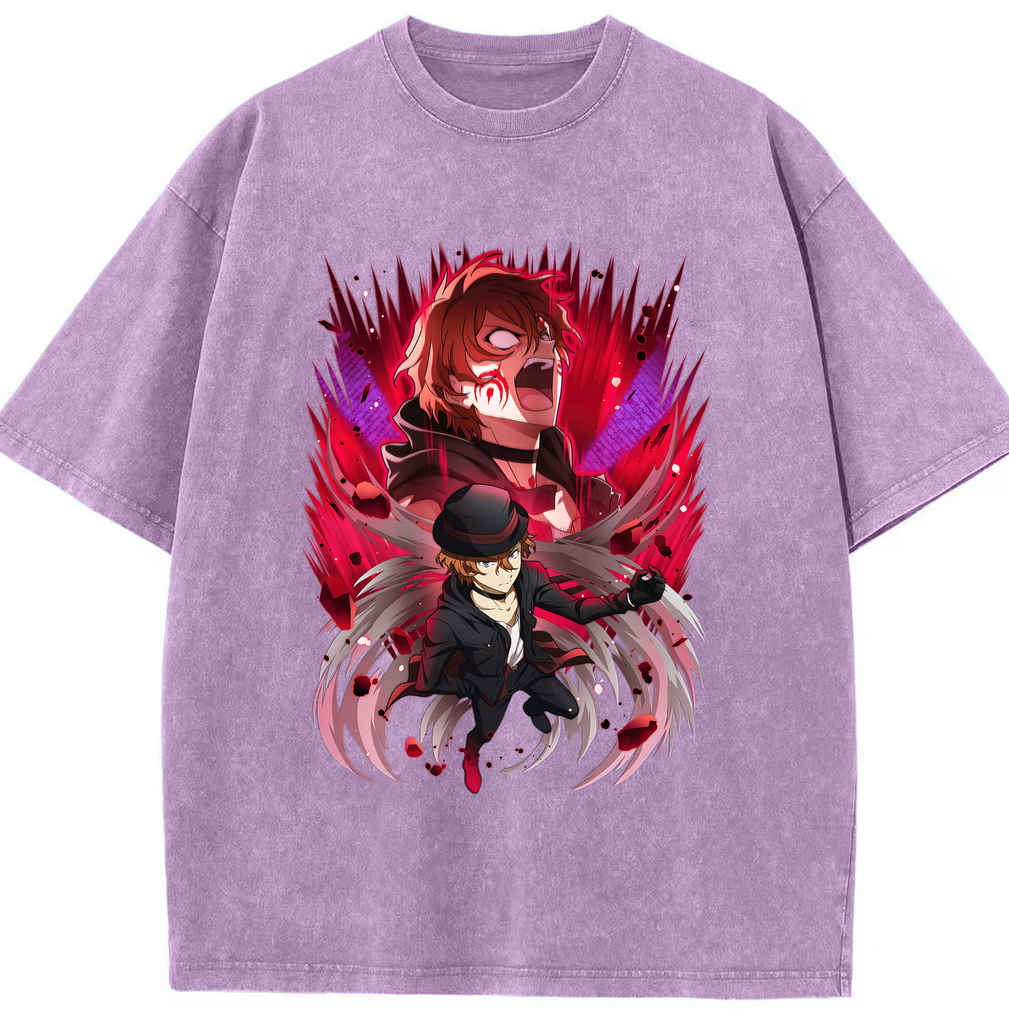 （画像用） 文豪ストレイドッグス Bungo Stray Dogs 綿100% ヴィンテージ風 半袖Tシャツ（フロントプリント）
