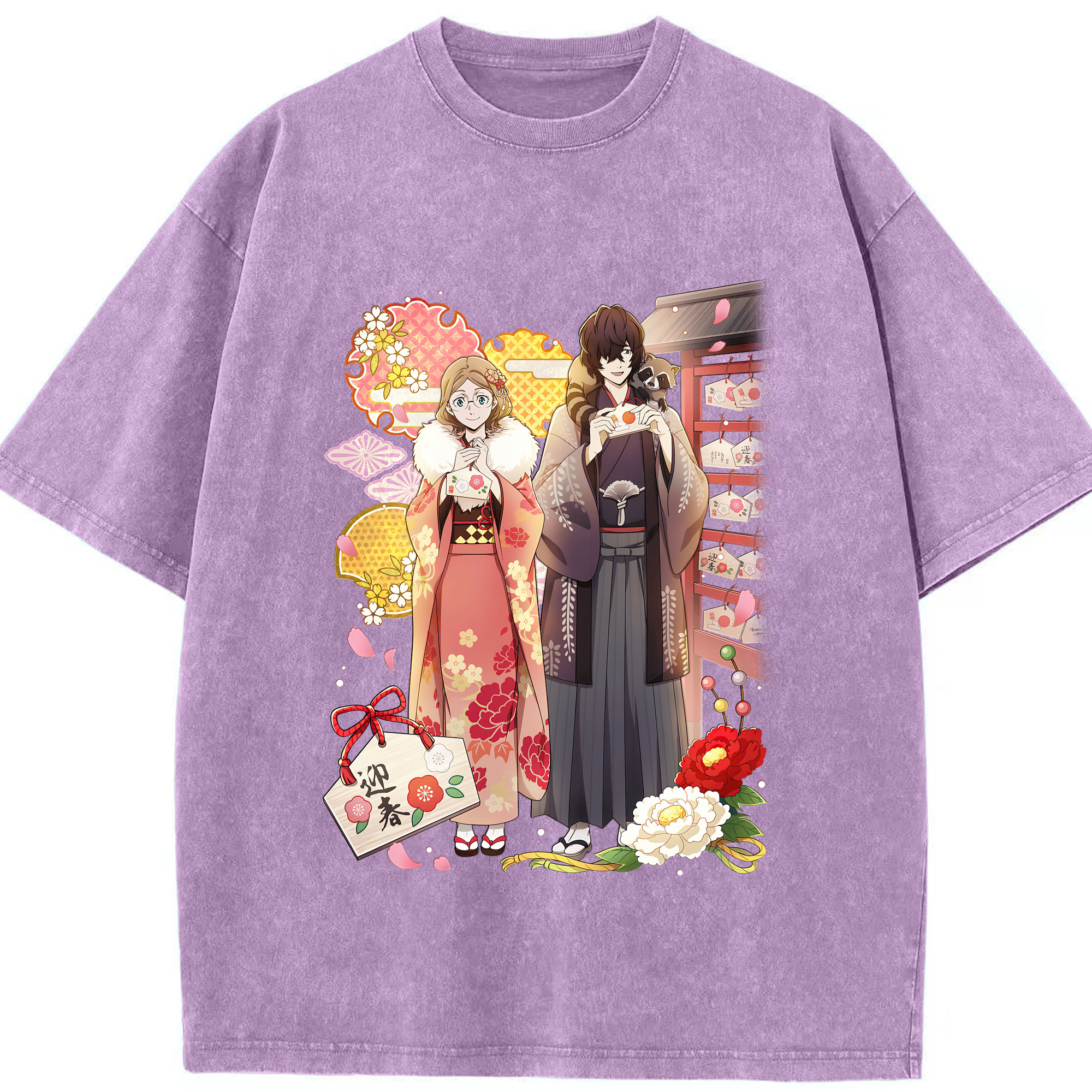 （画像用） 文豪ストレイドッグス Bungo Stray Dogs 綿100% ヴィンテージ風 半袖Tシャツ（フロントプリント）