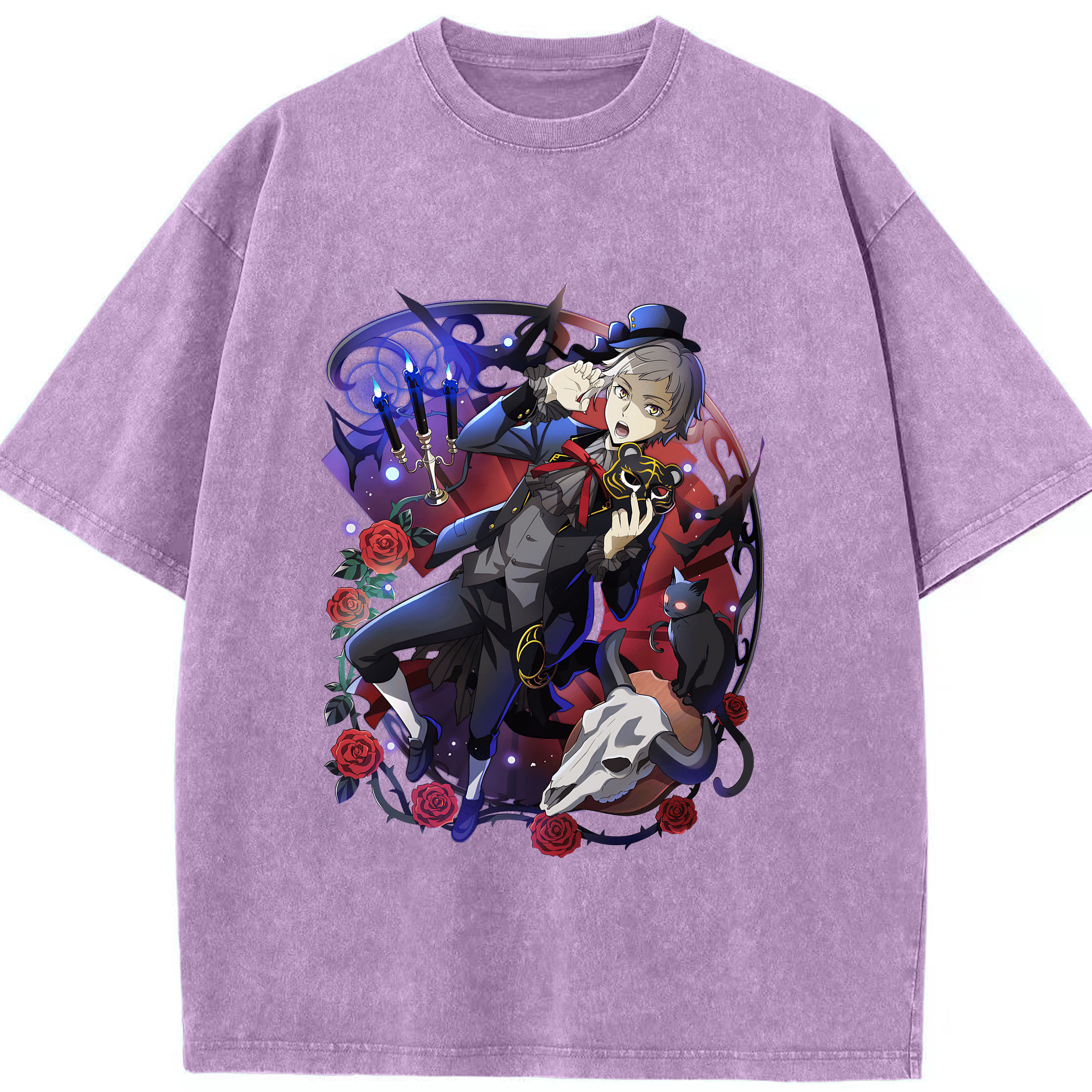 （画像用） 文豪ストレイドッグス Bungo Stray Dogs 綿100% ヴィンテージ風 半袖Tシャツ（フロントプリント）