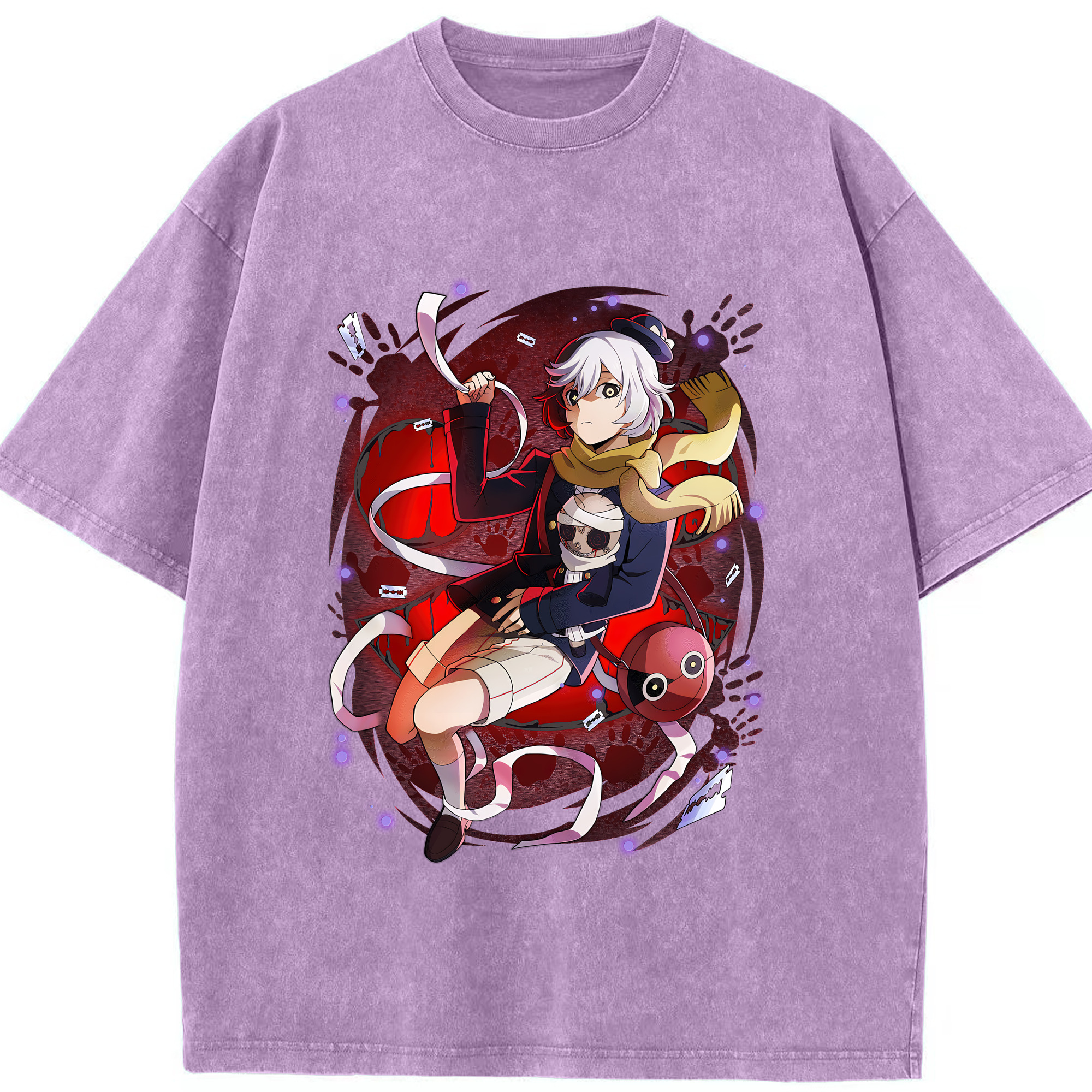 （画像用） 文豪ストレイドッグス Bungo Stray Dogs 綿100% ヴィンテージ風 半袖Tシャツ（フロントプリント）