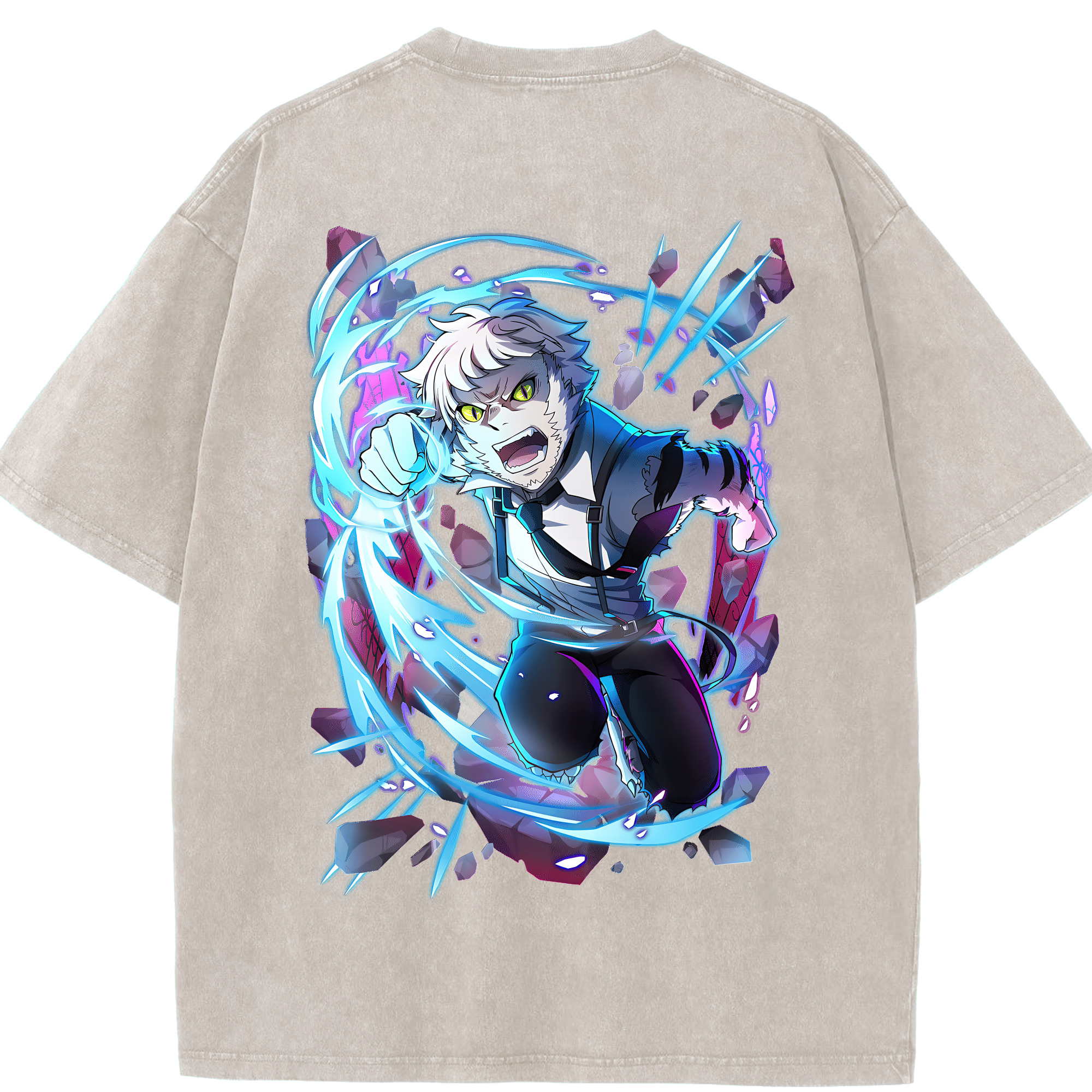 （画像用） 文豪ストレイドッグス Bungo Stray Dogs 綿100% ヴィンテージ風 半袖Tシャツ（背面プリント）