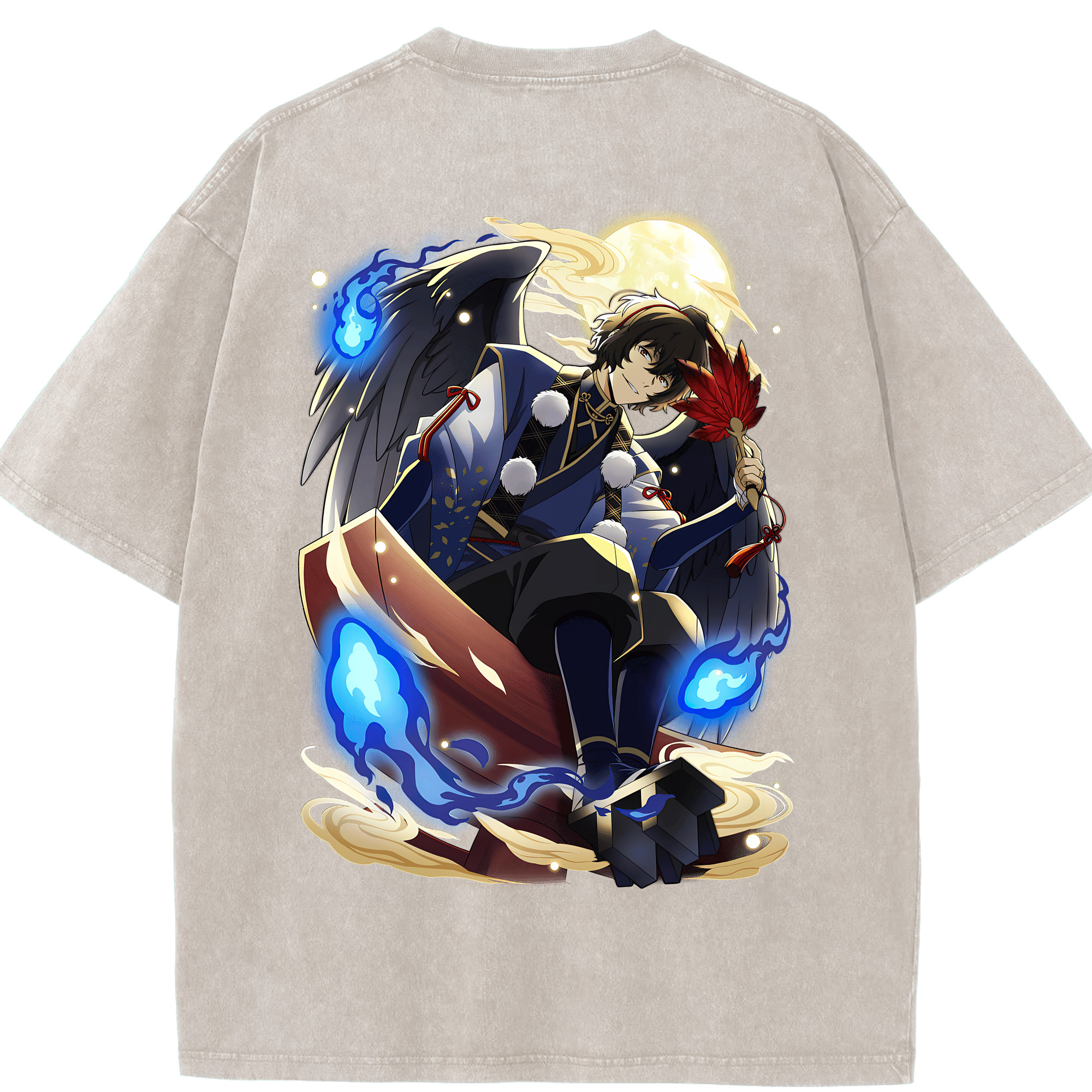 （画像用） 文豪ストレイドッグス Bungo Stray Dogs 綿100% ヴィンテージ風 半袖Tシャツ（背面プリント）