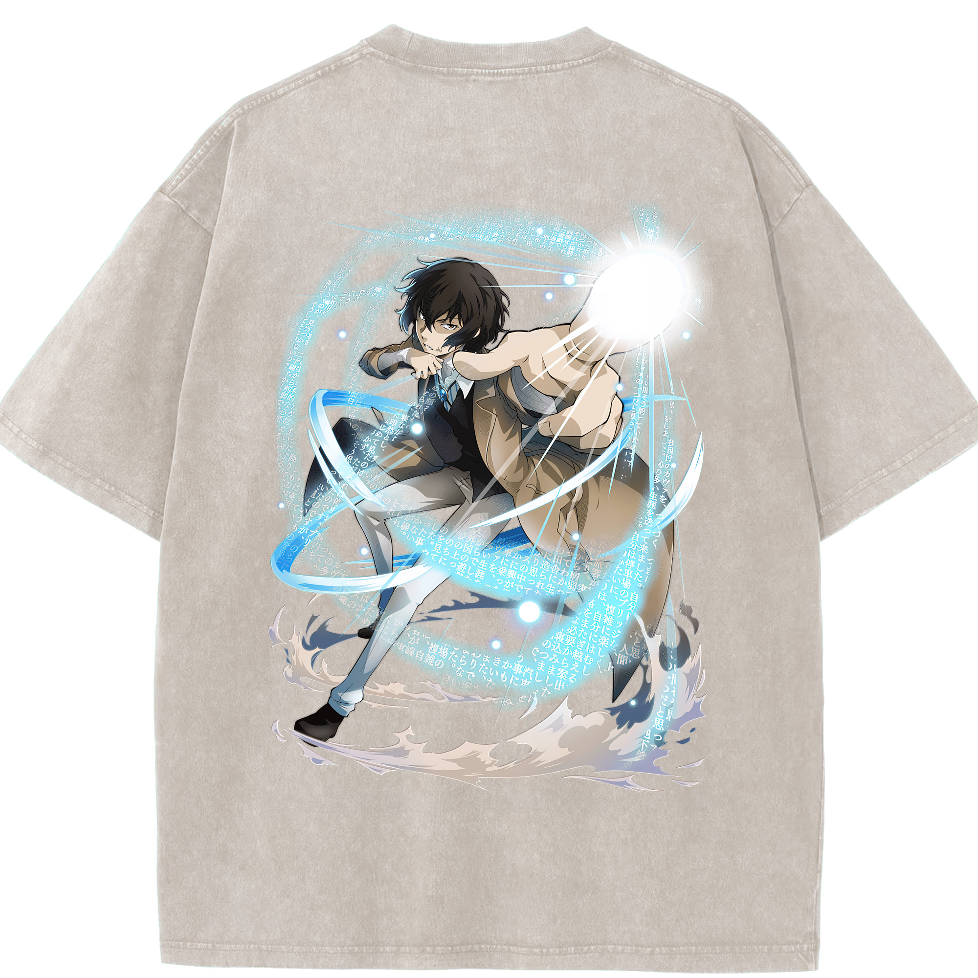 （画像用） 文豪ストレイドッグス Bungo Stray Dogs 綿100% ヴィンテージ風 半袖Tシャツ（背面プリント）