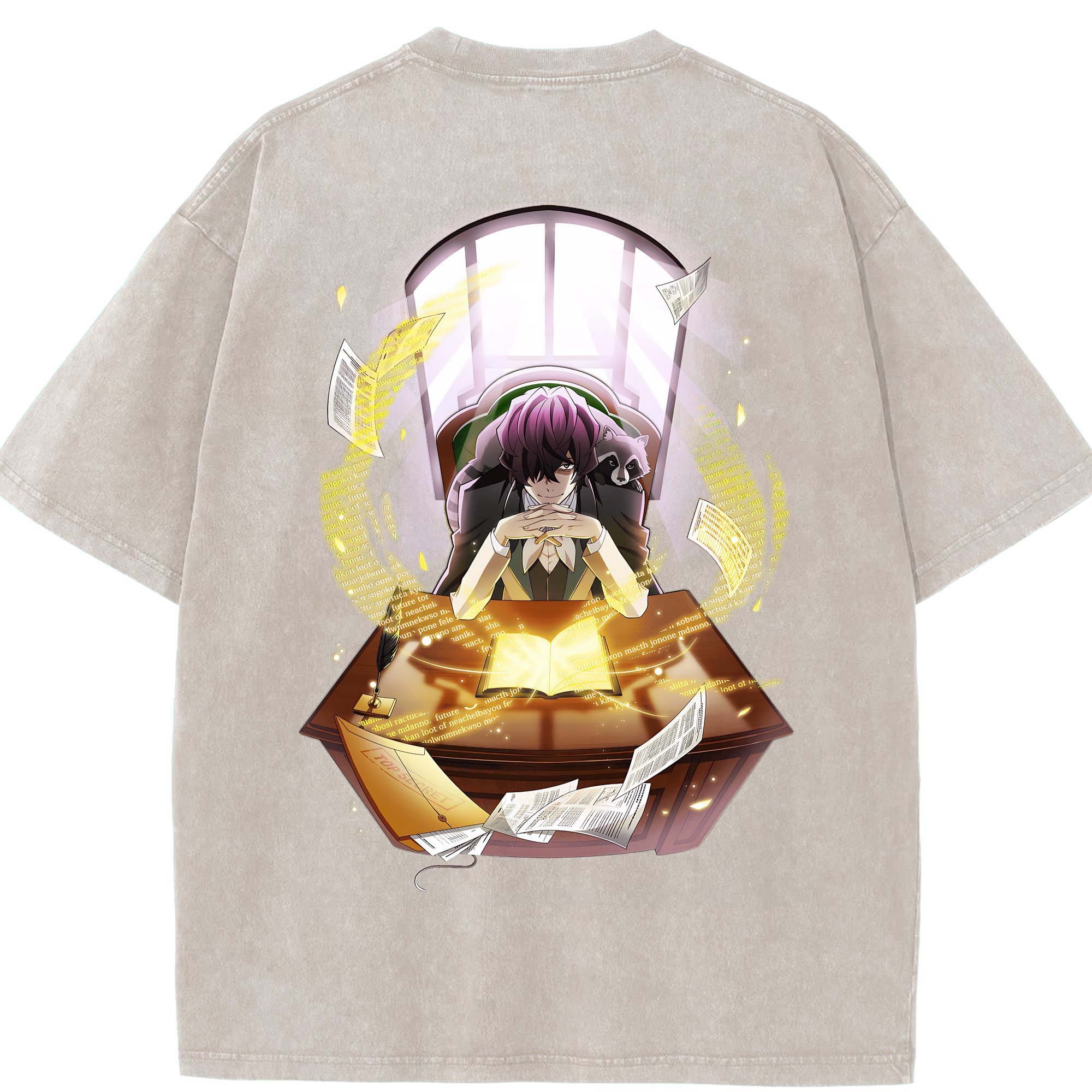（画像用） 文豪ストレイドッグス Bungo Stray Dogs 綿100% ヴィンテージ風 半袖Tシャツ（背面プリント）