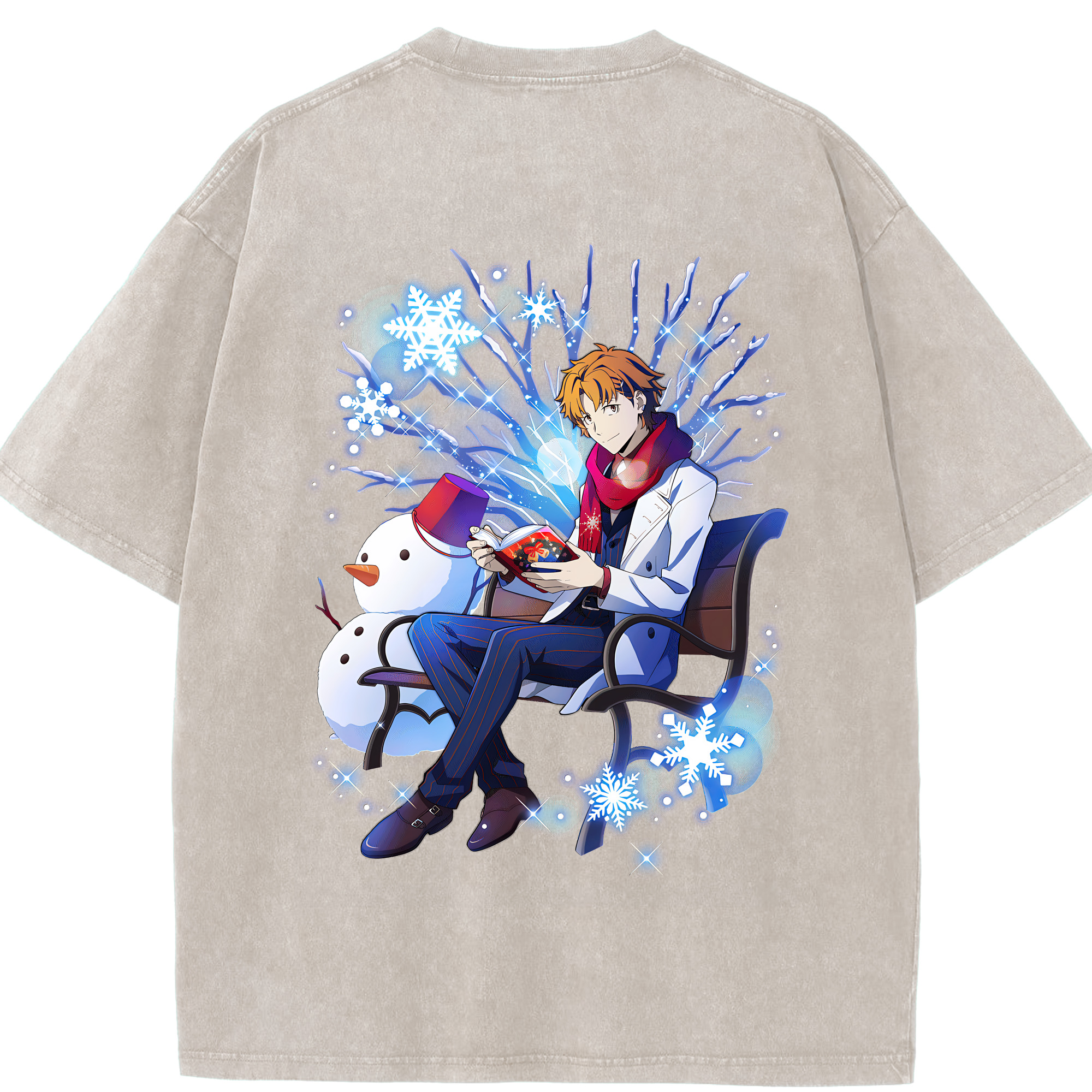 （画像用） 文豪ストレイドッグス Bungo Stray Dogs 綿100% ヴィンテージ風 半袖Tシャツ（背面プリント）