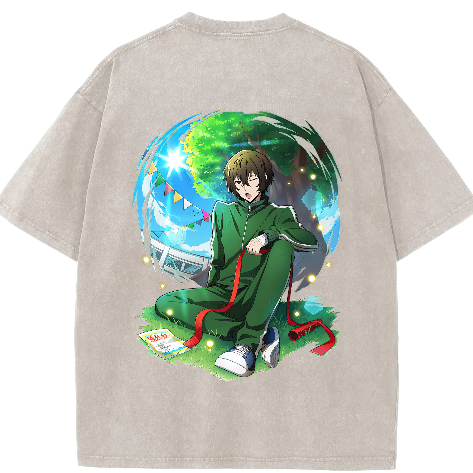 （画像用） 文豪ストレイドッグス Bungo Stray Dogs 綿100% ヴィンテージ風 半袖Tシャツ（背面プリント）