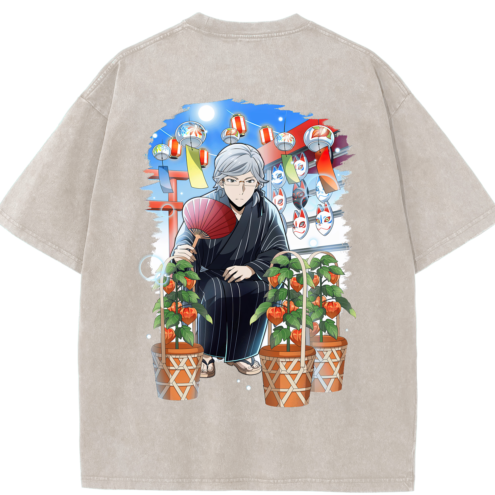 （画像用） 文豪ストレイドッグス Bungo Stray Dogs 綿100% ヴィンテージ風 半袖Tシャツ（背面プリント）