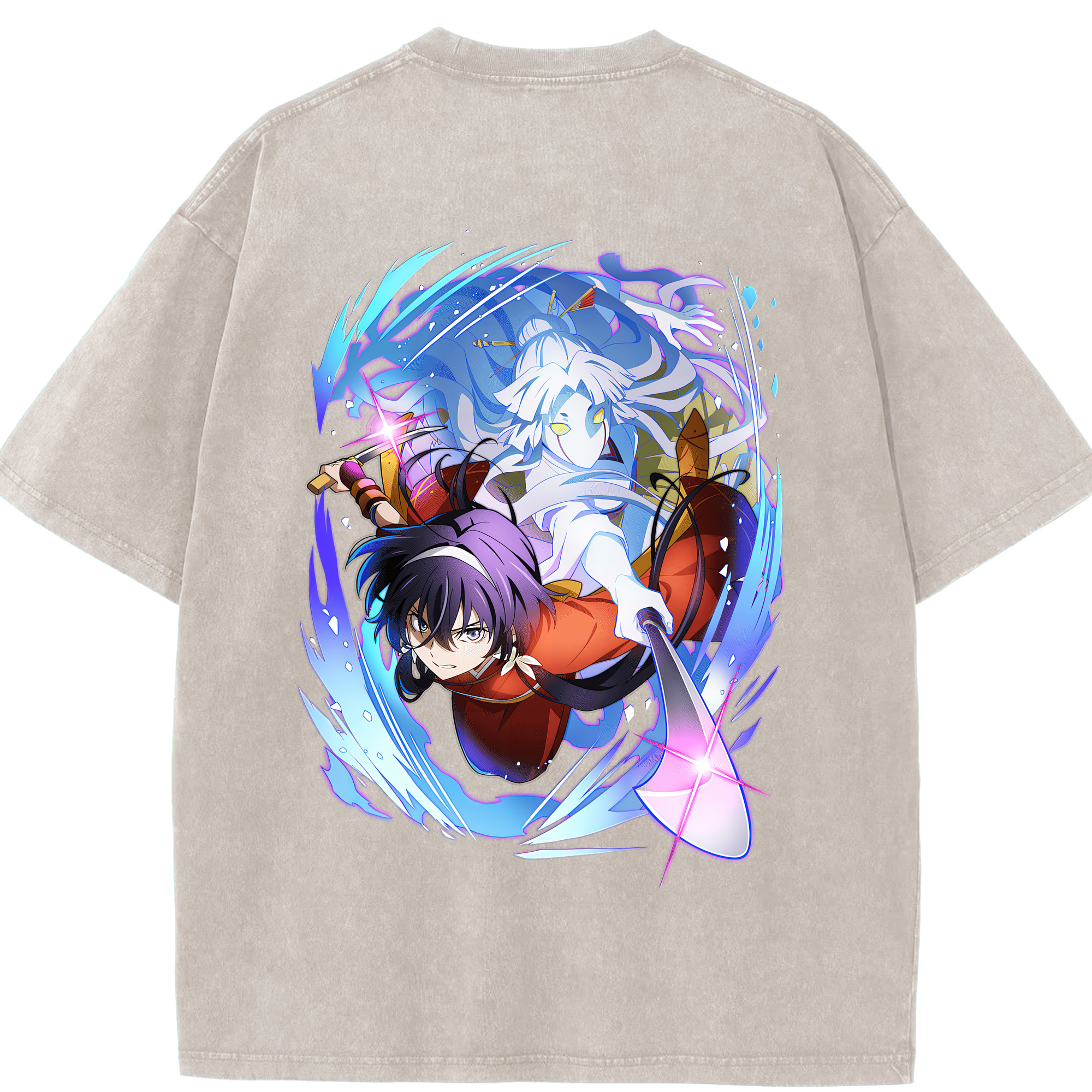 （画像用） 文豪ストレイドッグス Bungo Stray Dogs 綿100% ヴィンテージ風 半袖Tシャツ（背面プリント）
