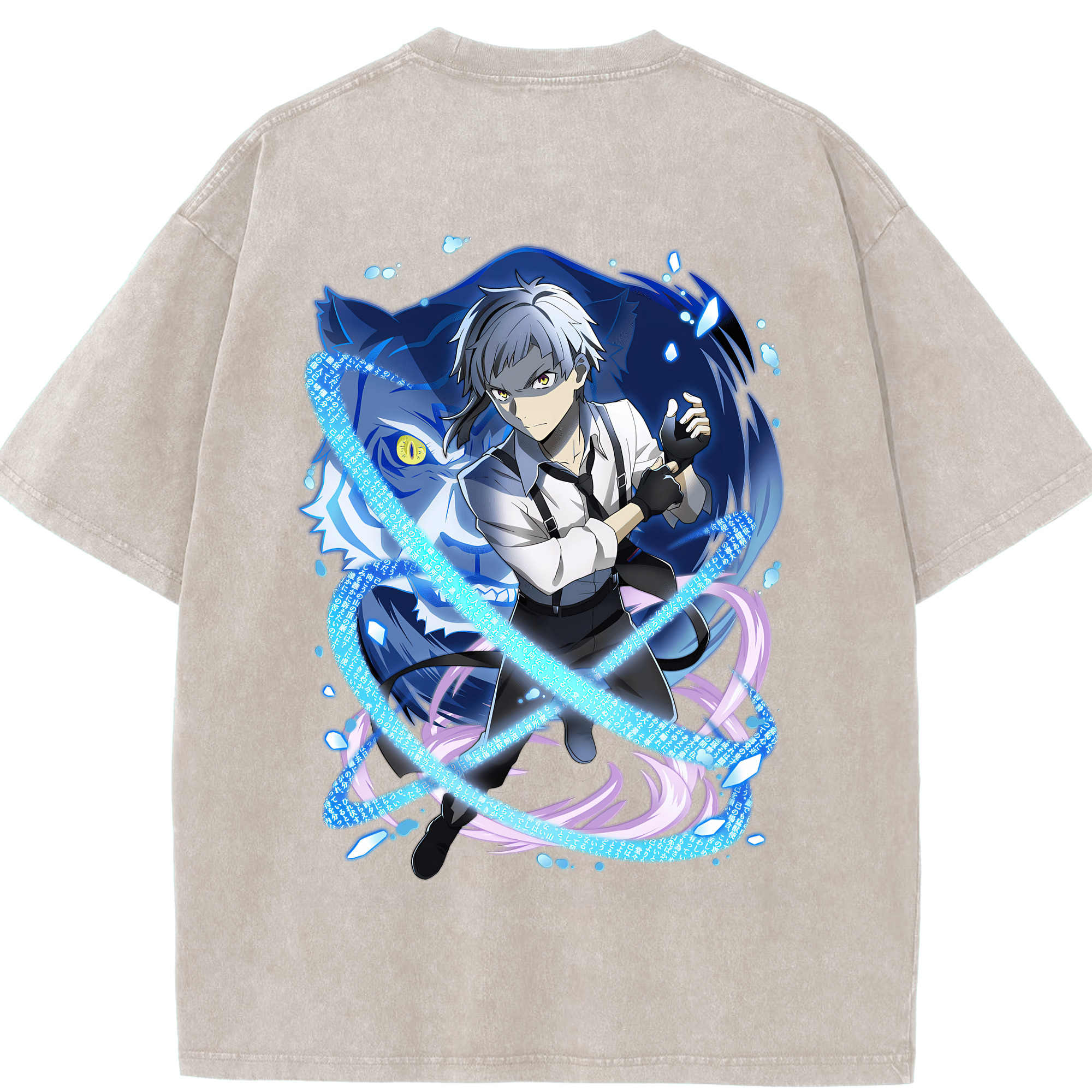 （画像用） 文豪ストレイドッグス Bungo Stray Dogs 綿100% ヴィンテージ風 半袖Tシャツ（背面プリント）