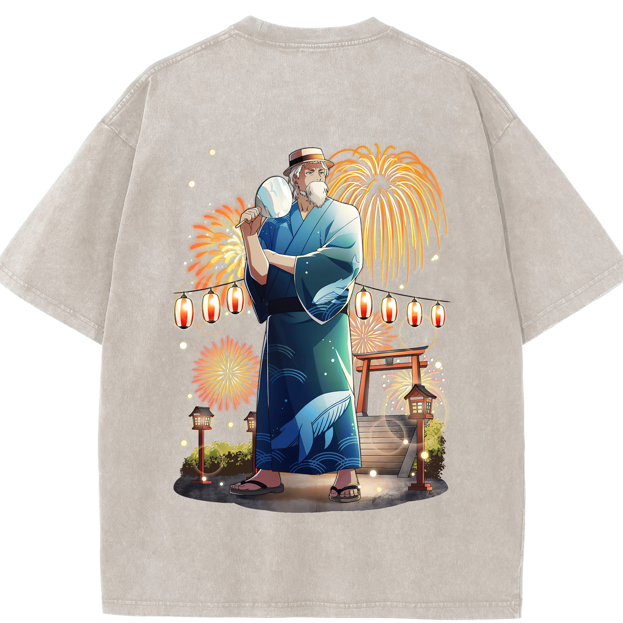 （画像用） 文豪ストレイドッグス Bungo Stray Dogs 綿100% ヴィンテージ風 半袖Tシャツ（背面プリント）