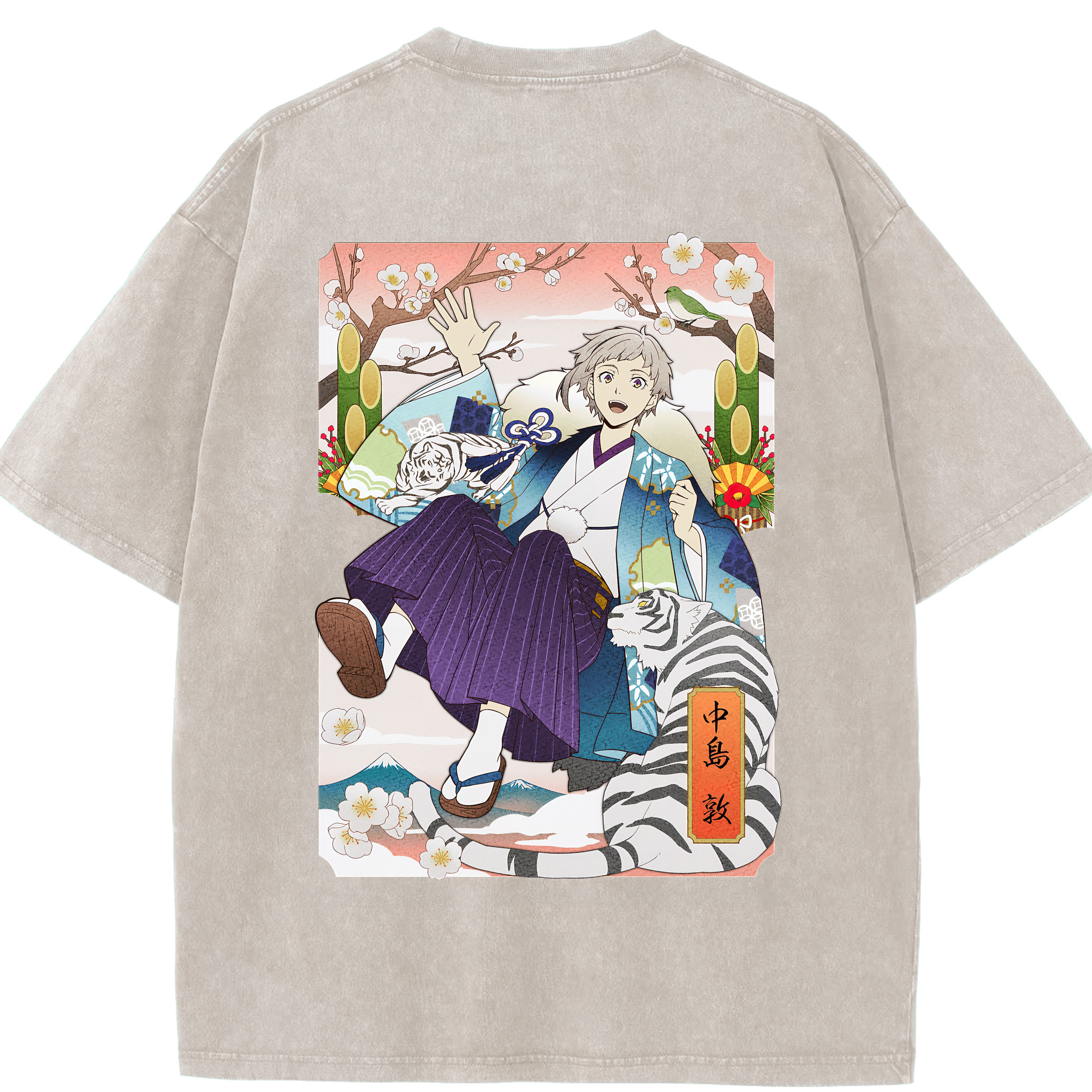 （画像用） 文豪ストレイドッグス Bungo Stray Dogs 綿100% ヴィンテージ風 半袖Tシャツ（背面プリント）