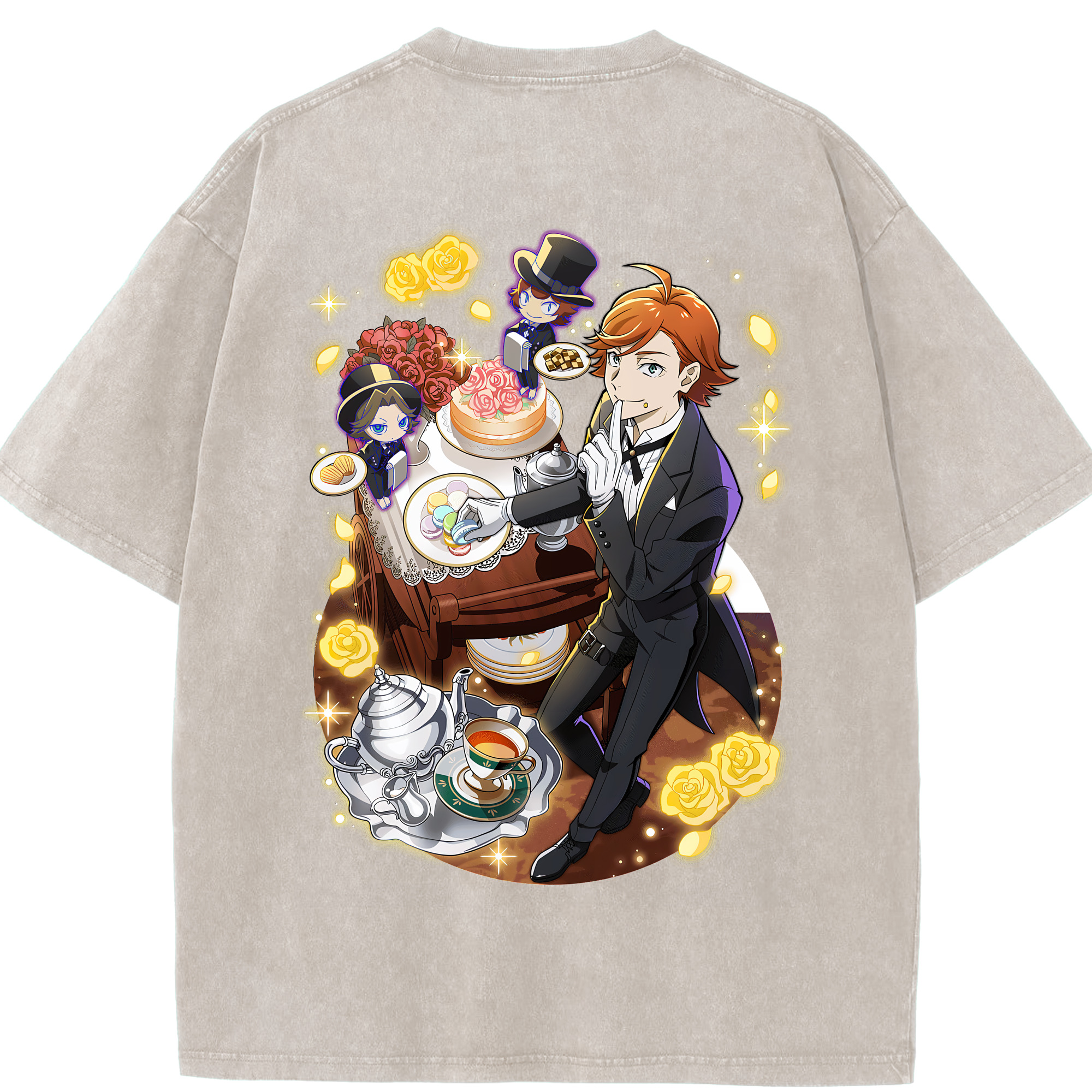 （画像用） 文豪ストレイドッグス Bungo Stray Dogs 綿100% ヴィンテージ風 半袖Tシャツ（背面プリント）