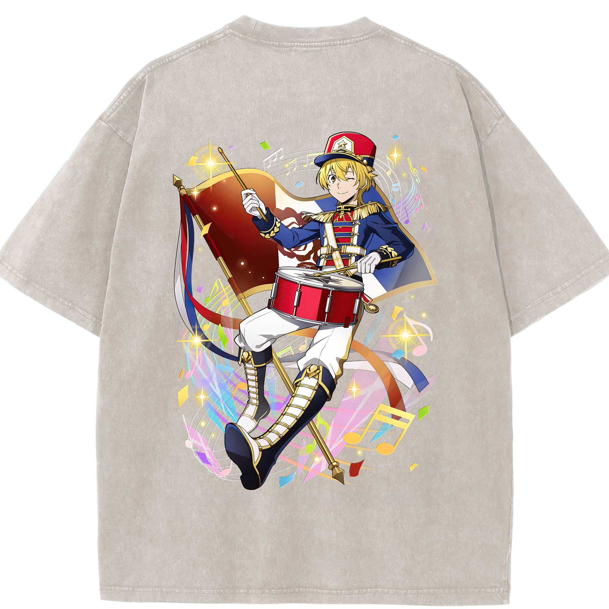 （画像用） 文豪ストレイドッグス Bungo Stray Dogs 綿100% ヴィンテージ風 半袖Tシャツ（背面プリント）