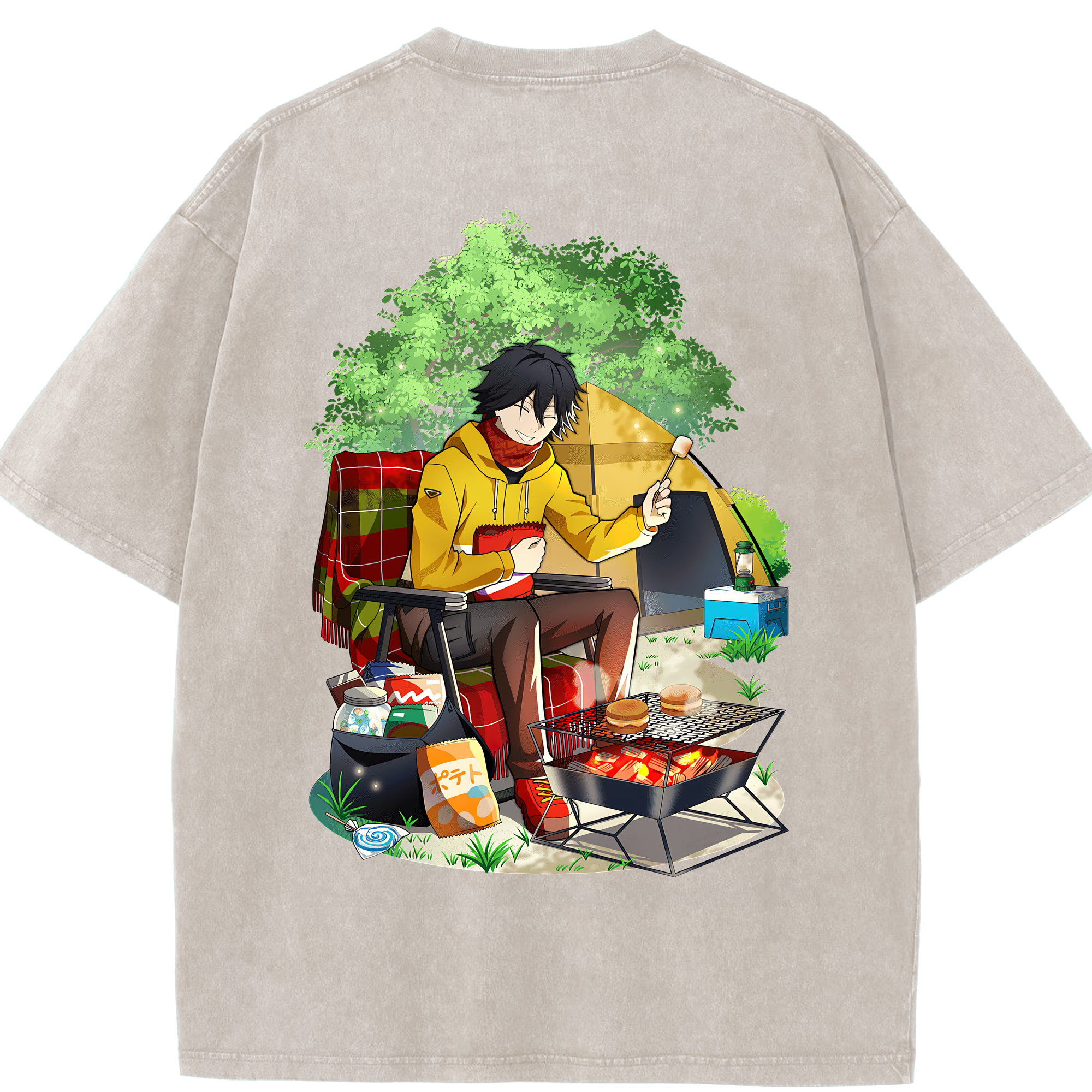 （画像用） 文豪ストレイドッグス Bungo Stray Dogs 綿100% ヴィンテージ風 半袖Tシャツ（背面プリント）