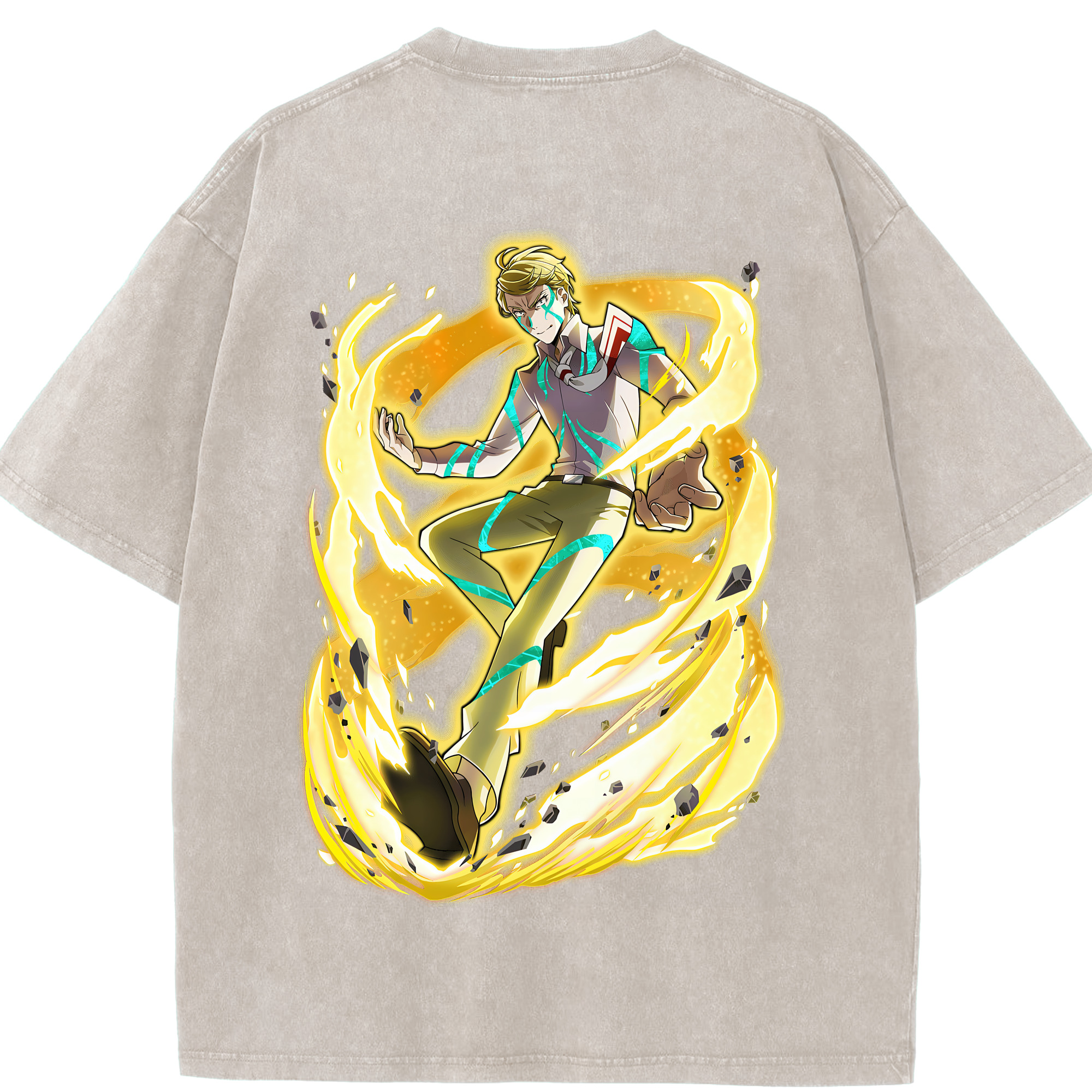 （画像用） 文豪ストレイドッグス Bungo Stray Dogs 綿100% ヴィンテージ風 半袖Tシャツ（背面プリント）