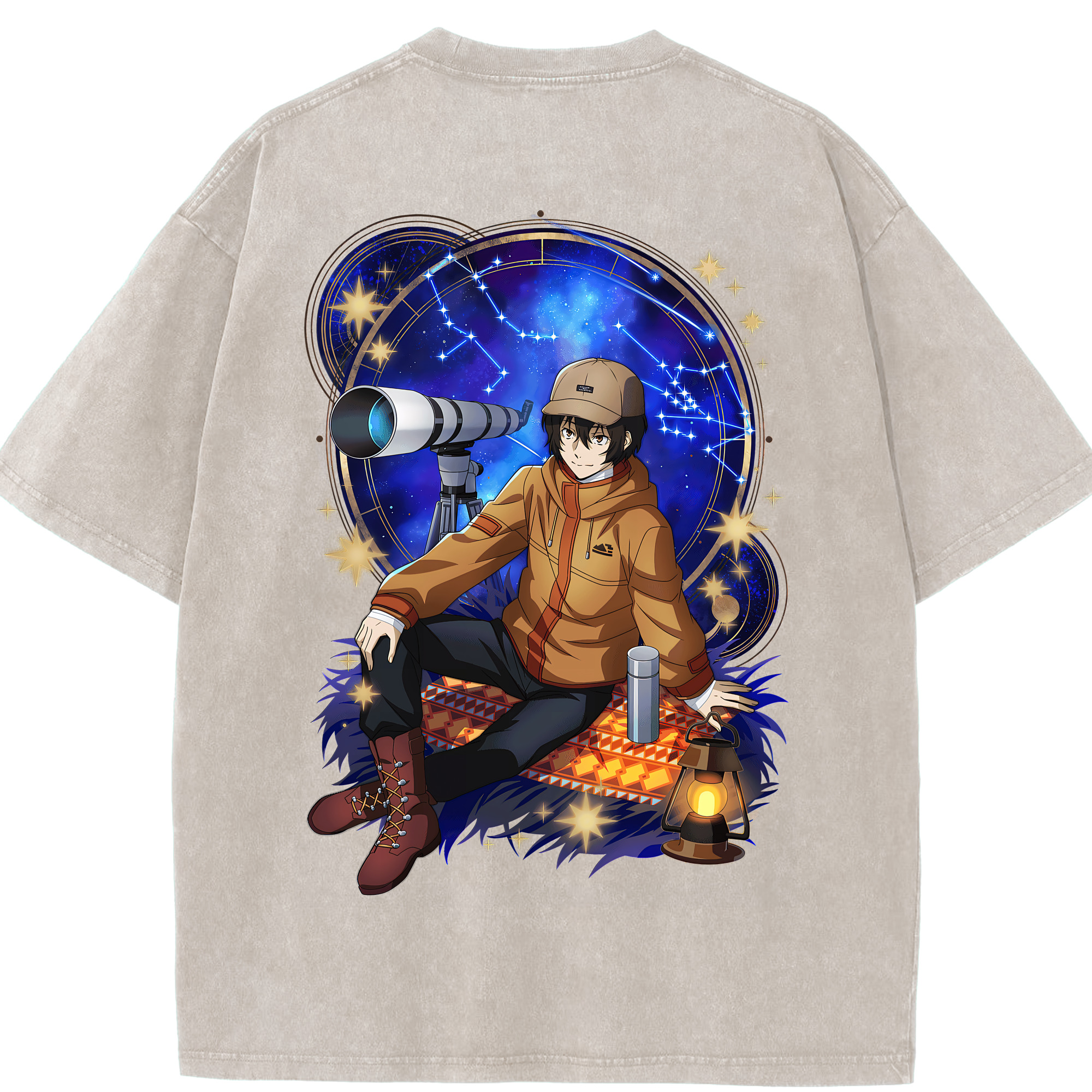 （画像用） 文豪ストレイドッグス Bungo Stray Dogs 綿100% ヴィンテージ風 半袖Tシャツ（背面プリント）