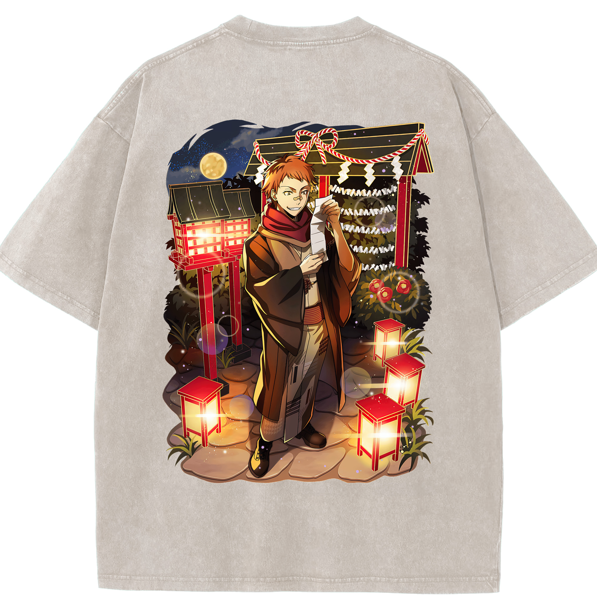 （画像用） 文豪ストレイドッグス Bungo Stray Dogs 綿100% ヴィンテージ風 半袖Tシャツ（背面プリント）