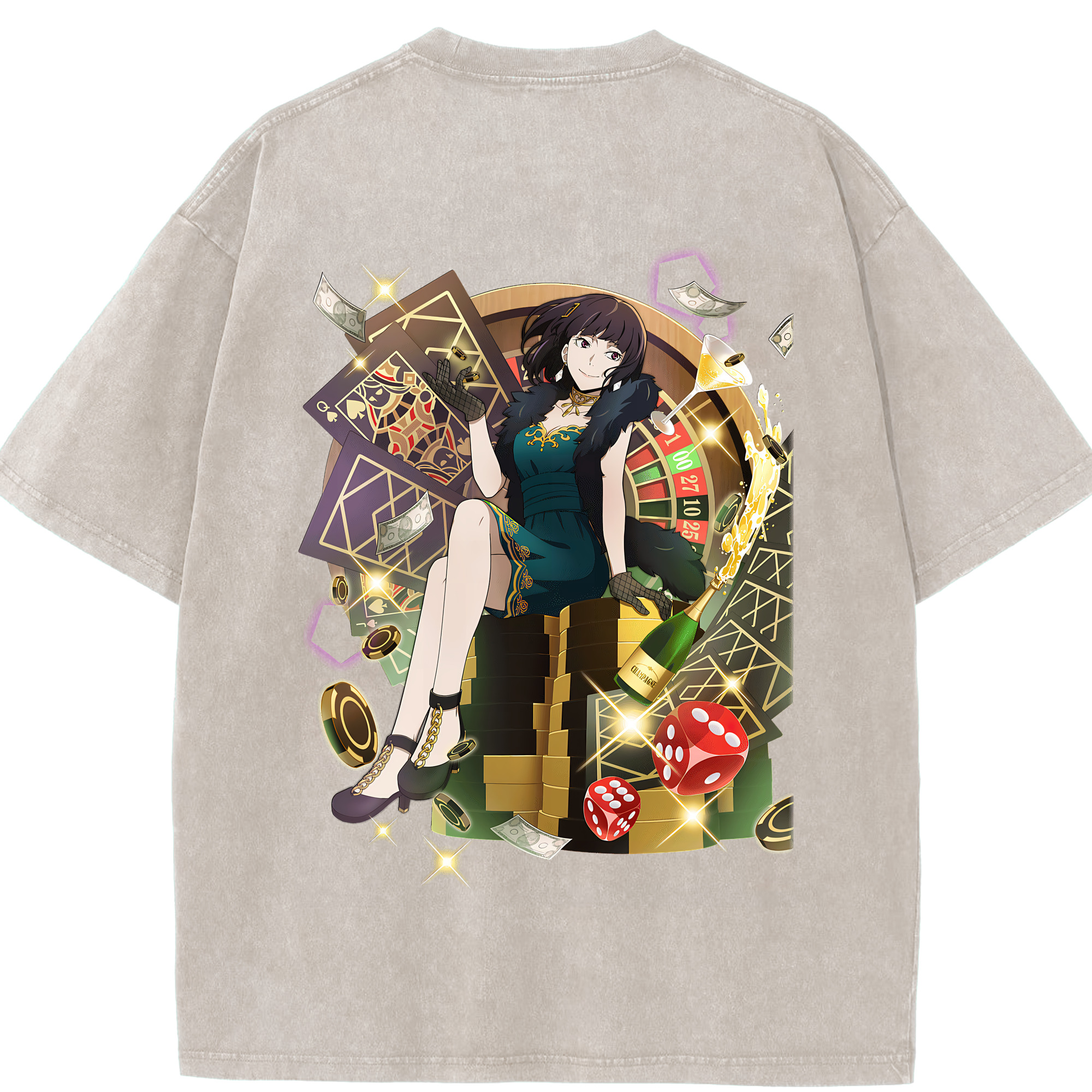 （画像用） 文豪ストレイドッグス Bungo Stray Dogs 綿100% ヴィンテージ風 半袖Tシャツ（背面プリント）