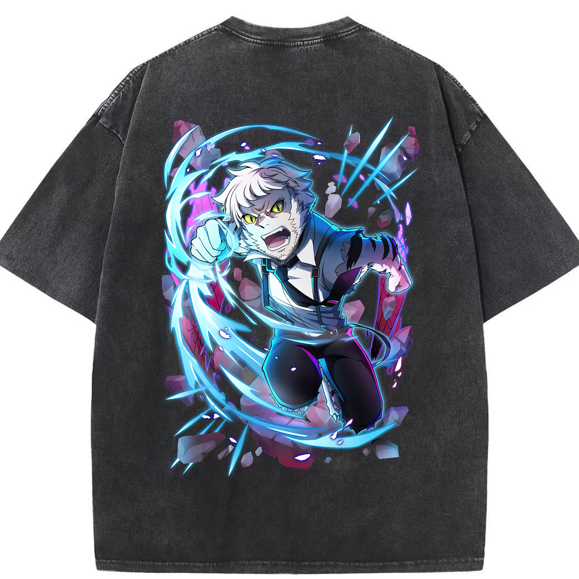 （画像用） 文豪ストレイドッグス Bungo Stray Dogs 綿100% ヴィンテージ風 半袖Tシャツ（背面プリント）