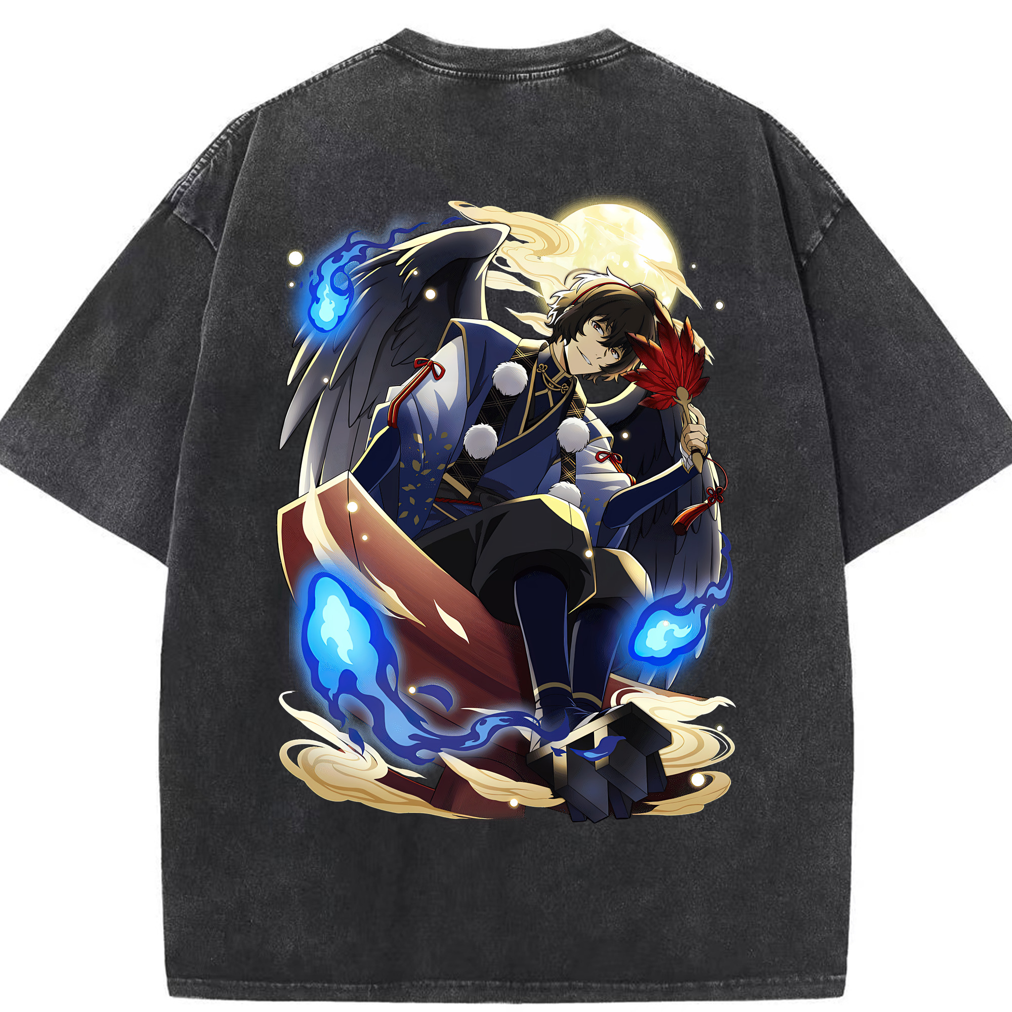 （画像用） 文豪ストレイドッグス Bungo Stray Dogs 綿100% ヴィンテージ風 半袖Tシャツ（背面プリント）