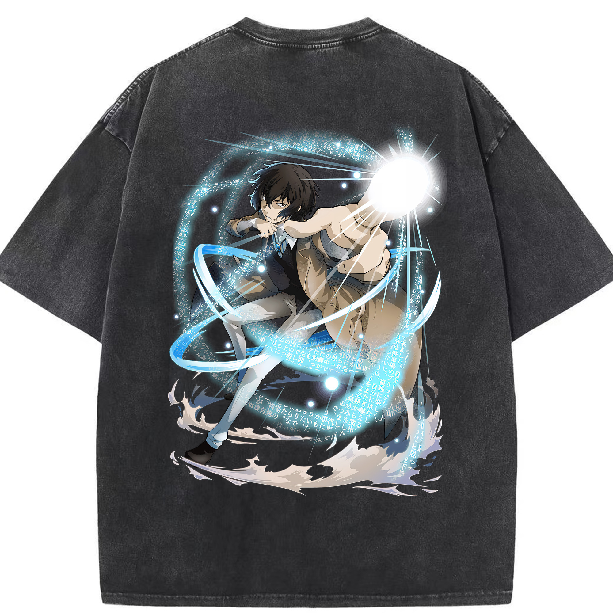 （画像用） 文豪ストレイドッグス Bungo Stray Dogs 綿100% ヴィンテージ風 半袖Tシャツ（背面プリント）